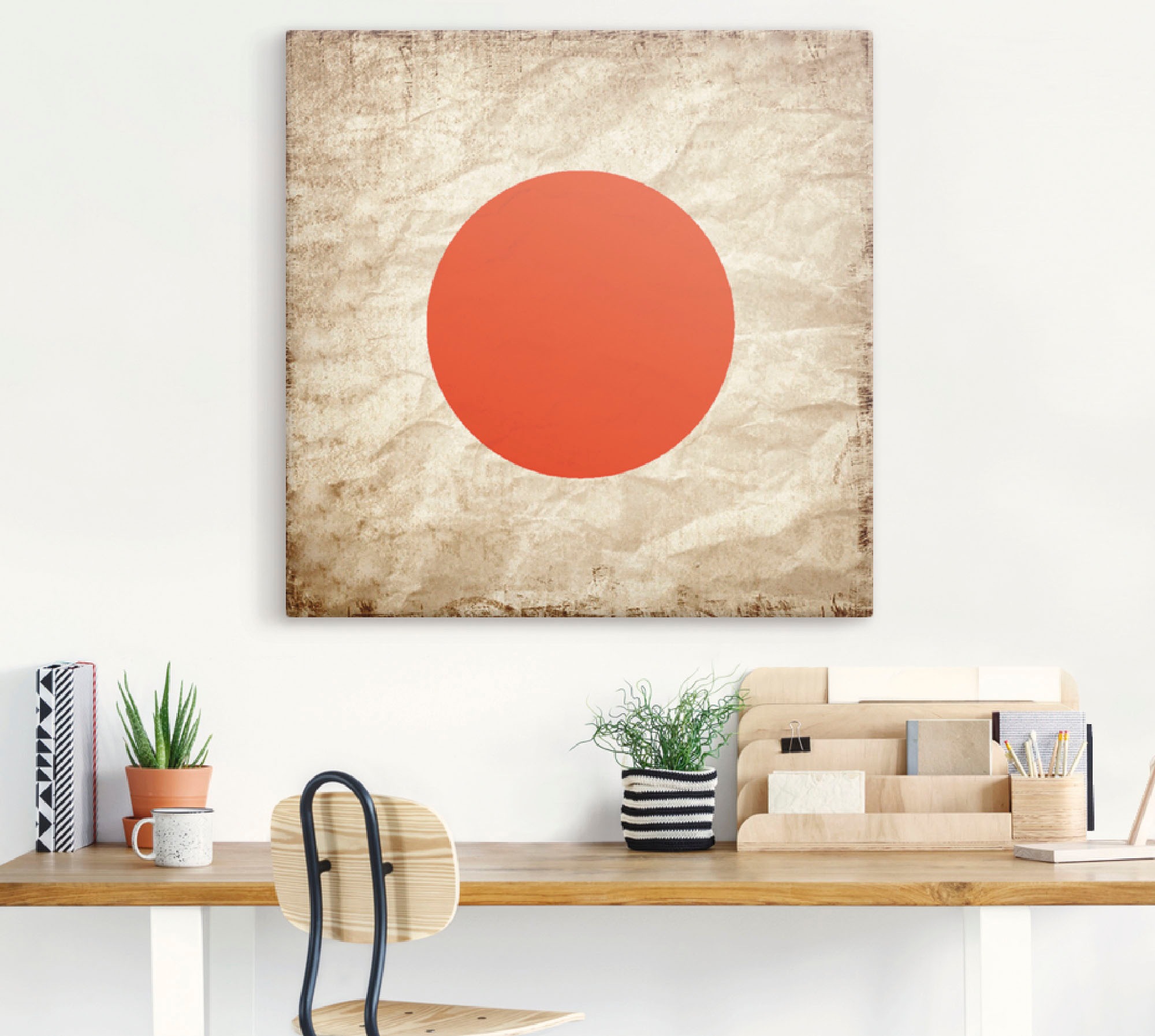 Artland Wandbild »Japanische Flagge Japan Symbol«, Zeichen, (1 St.), als Le günstig online kaufen