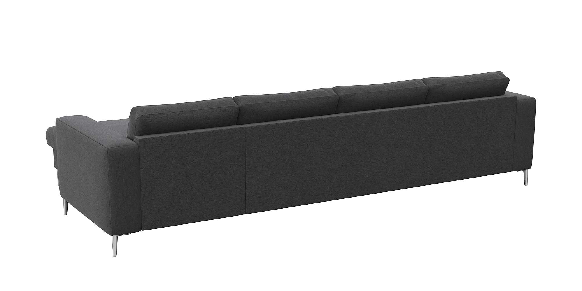FLEXLUX Ecksofa »Fiore, super Sitzkomfort durch Kaltschaum im Sitz, L-Form«, breite Armlehnen, Füße Alu