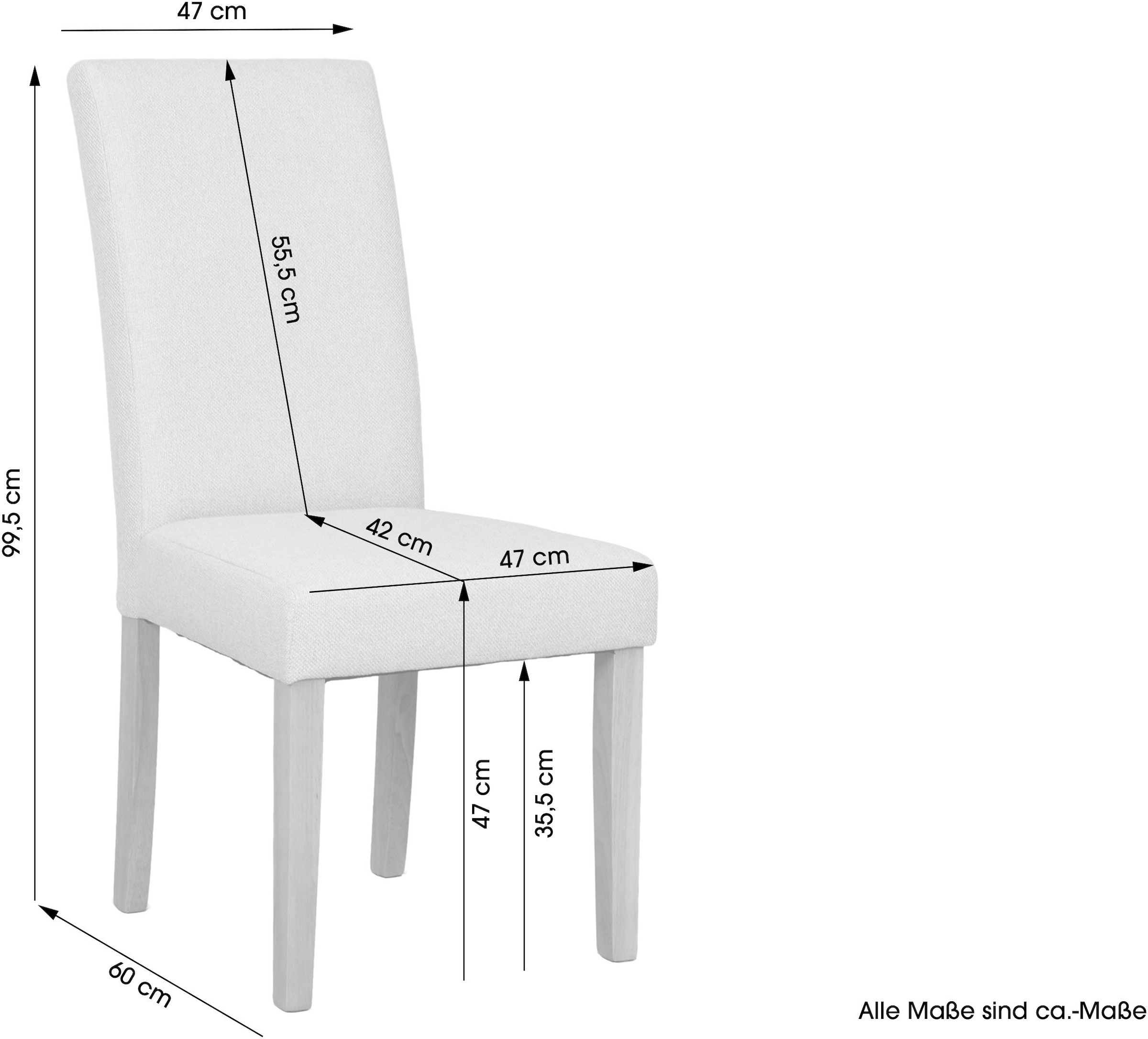byLIVING Esszimmerstuhl »Elias« (Set) 2 Stk.mit Massivholz - Gestell und gemütlicher Schaumstoffpolsterung