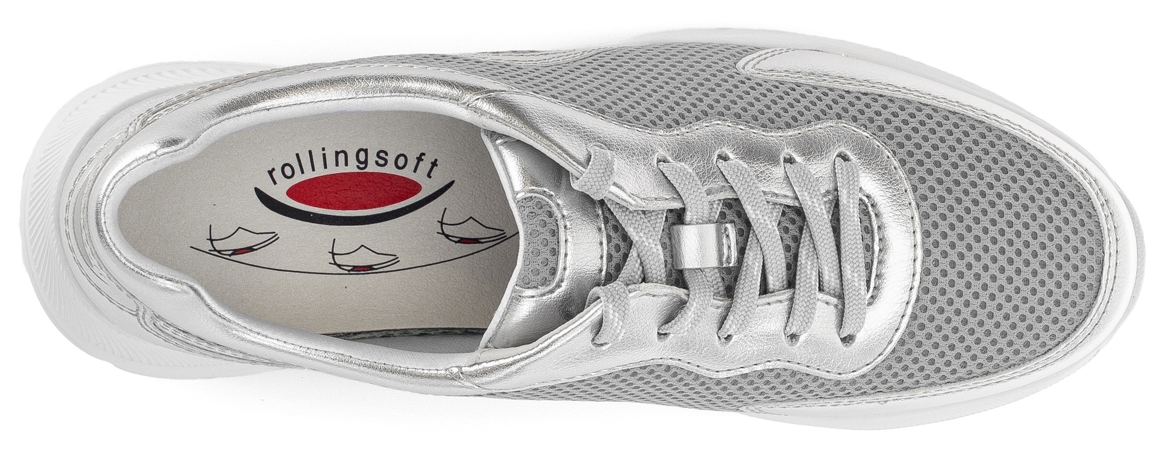 Gabor Rollingsoft Keilsneaker  , Freizeitschuh, Halbschuh, Schnürschuh mit Wechselfußbett