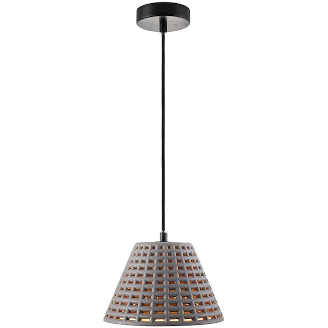 Paco Home Pendelleuchte »GITTA«, 1 flammig-flammig, Hängelampe LED, E27  Gitter Lampe Wohnzimmer Esszimmer Küche Beton auf Rechnung bestellen