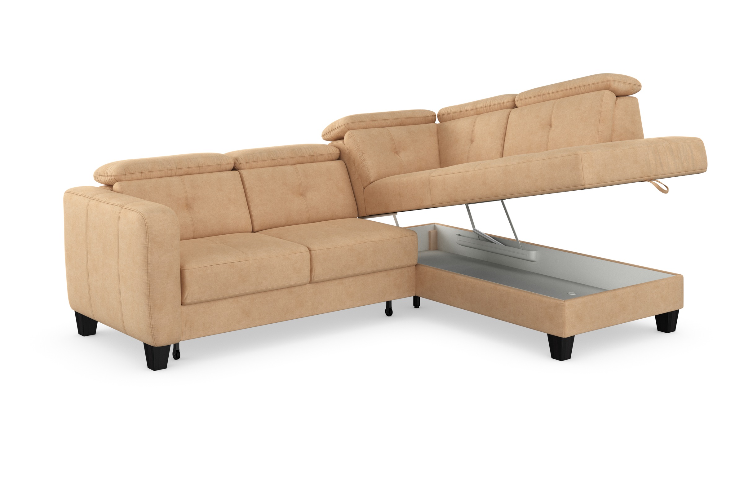 sit&more Ecksofa »Belluci L-Form«, inklusive Federkern, wahlweise mit Bettfunktion und Bettkasten