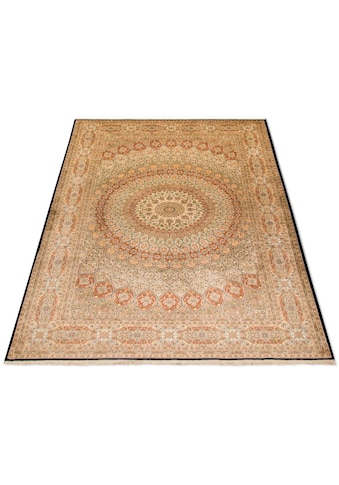Teppich »Kaschmir Seide Teppich handgeknüpft mehrfarbig«, rechteckig