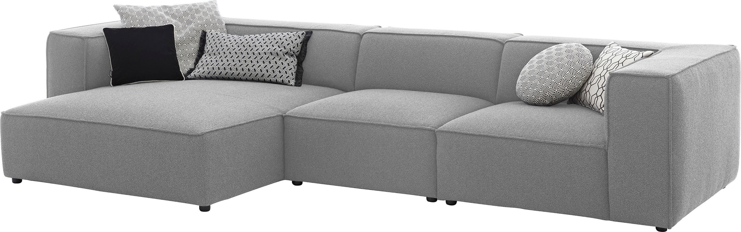 W.SCHILLIG Ecksofa »around-the-block Mega Sofa, viel Platz und hoher Sitzkomfort, L-Form« mit eleganter Biese, mit Federkern, Breite 341 cm