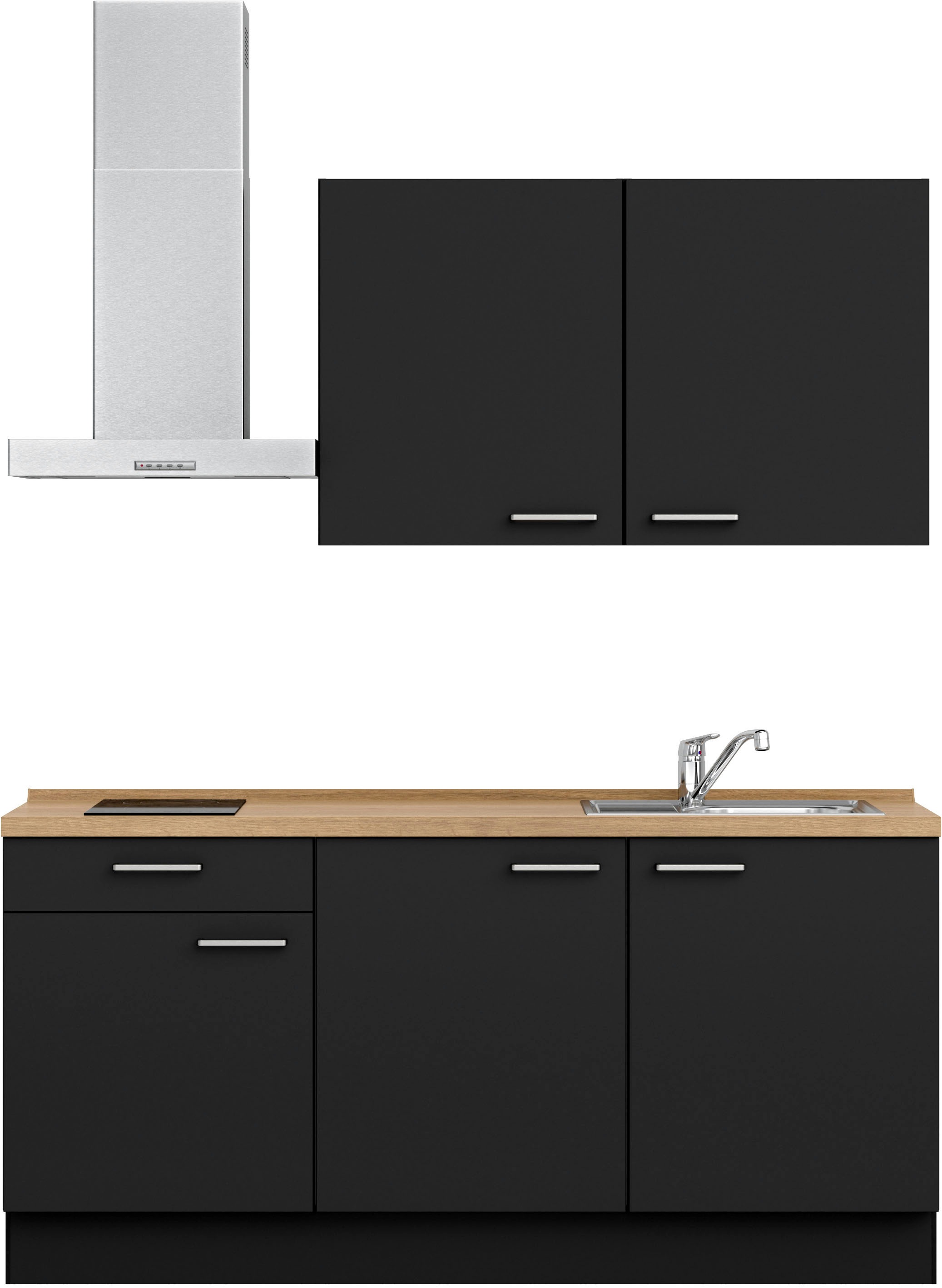 nobilia® Küchenzeile »"Touch I", NEU: individuell anpassbar mit gratis Profi-Beratung« vormontiert, Breite 180 cm, Ausrichtung wählbar, wahlw. mit E-Geräten