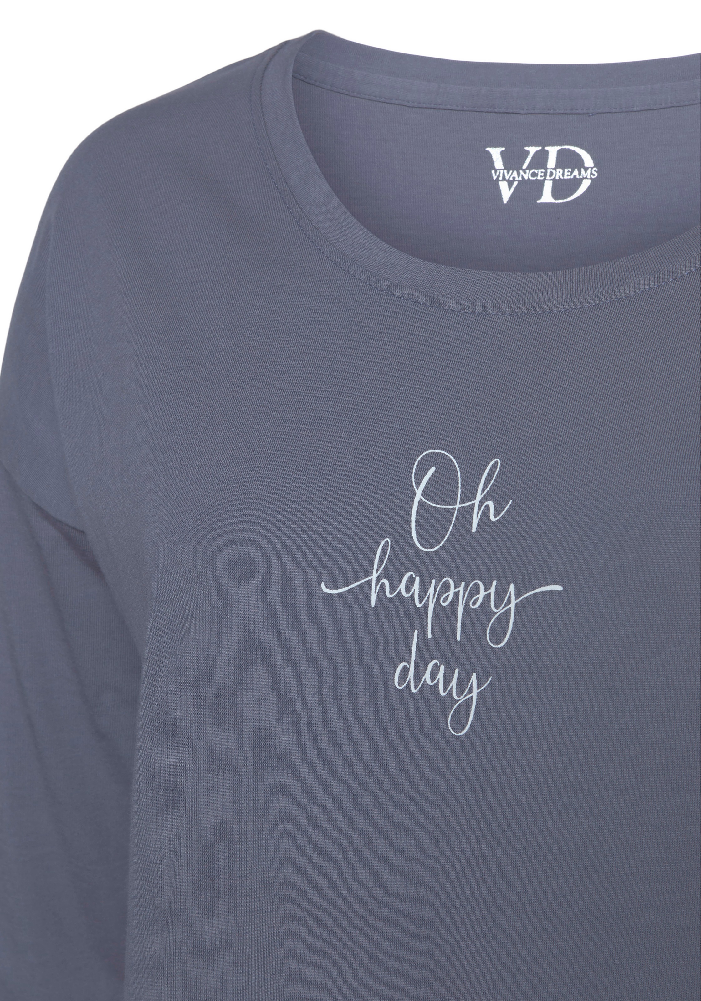 Vivance Dreams Pyjamaoberteil 1-teilig,  mit Sommer-Statementdruck