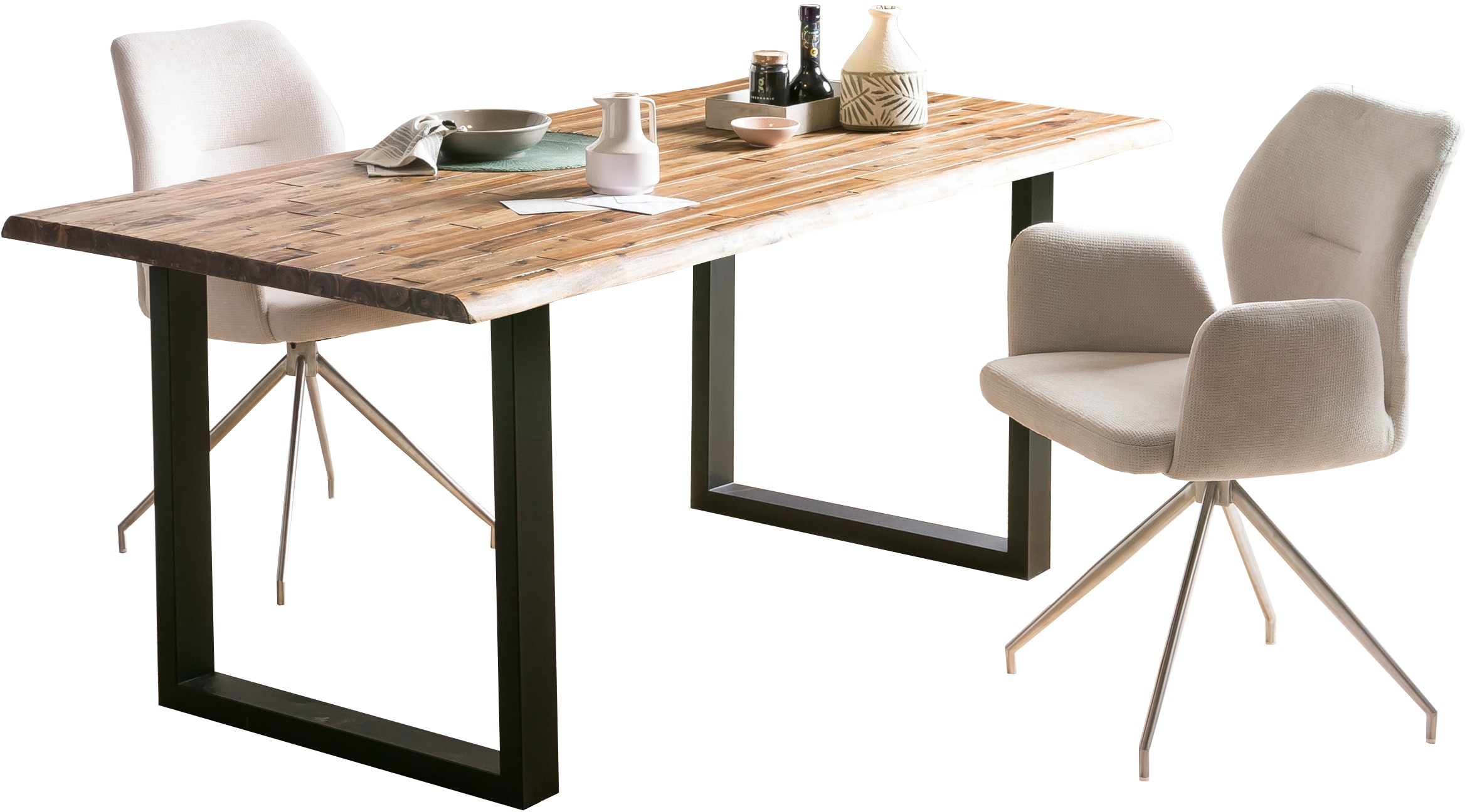 SalesFever Essgruppe, (Set, 5 tlg.), Stühle mit 360 Grad Drehplatte unter der Sitzfläche
