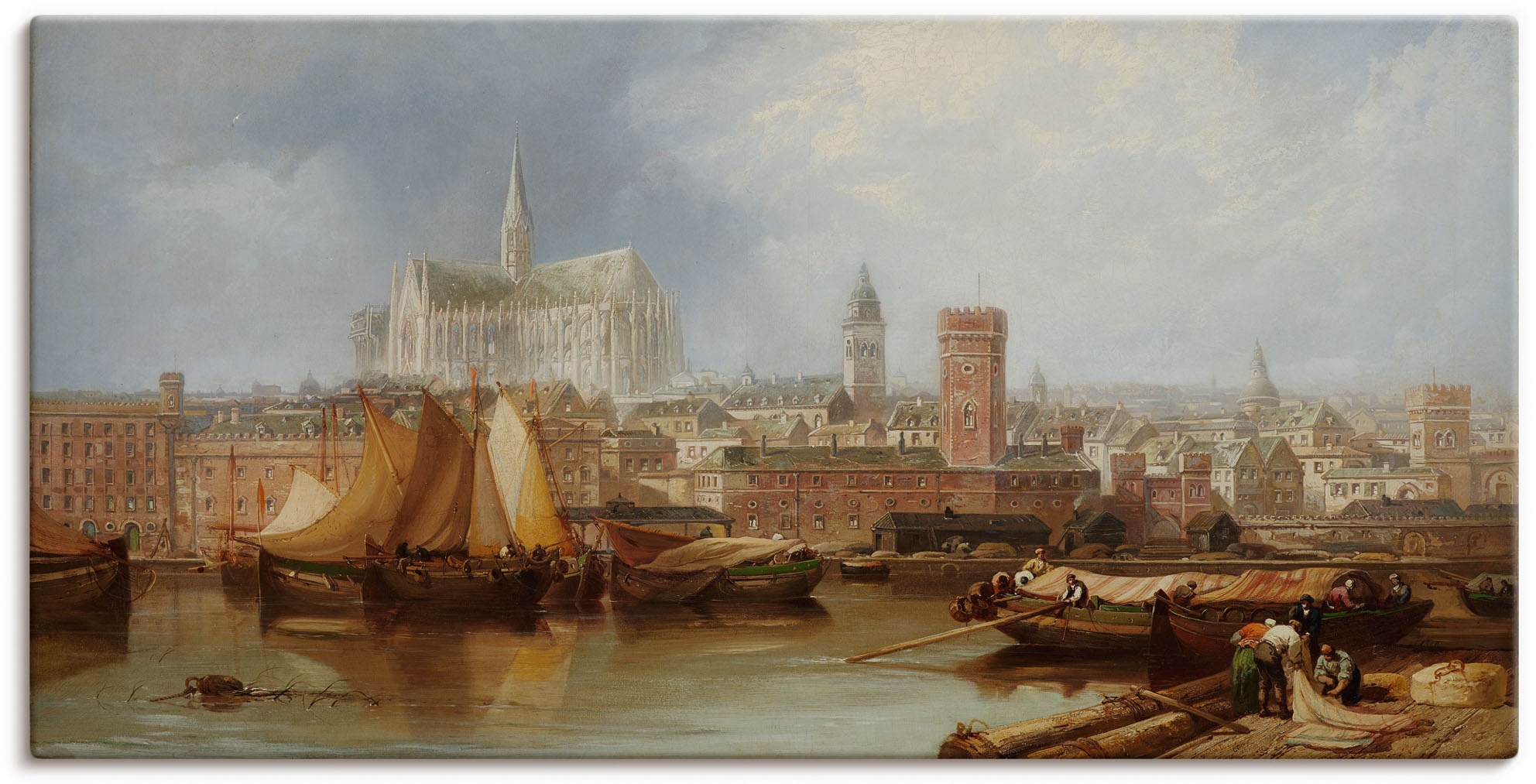 Artland Wandbild »Ansicht von Köln, unvollendeter Dom« Bilder von Booten & günstig online kaufen