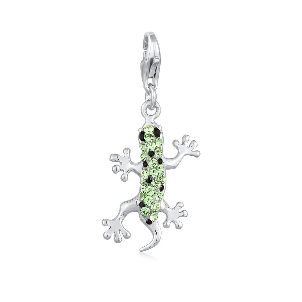 Nenalina Charm-Einhänger »Anhänger Gecko Kristalle 925 Silber«