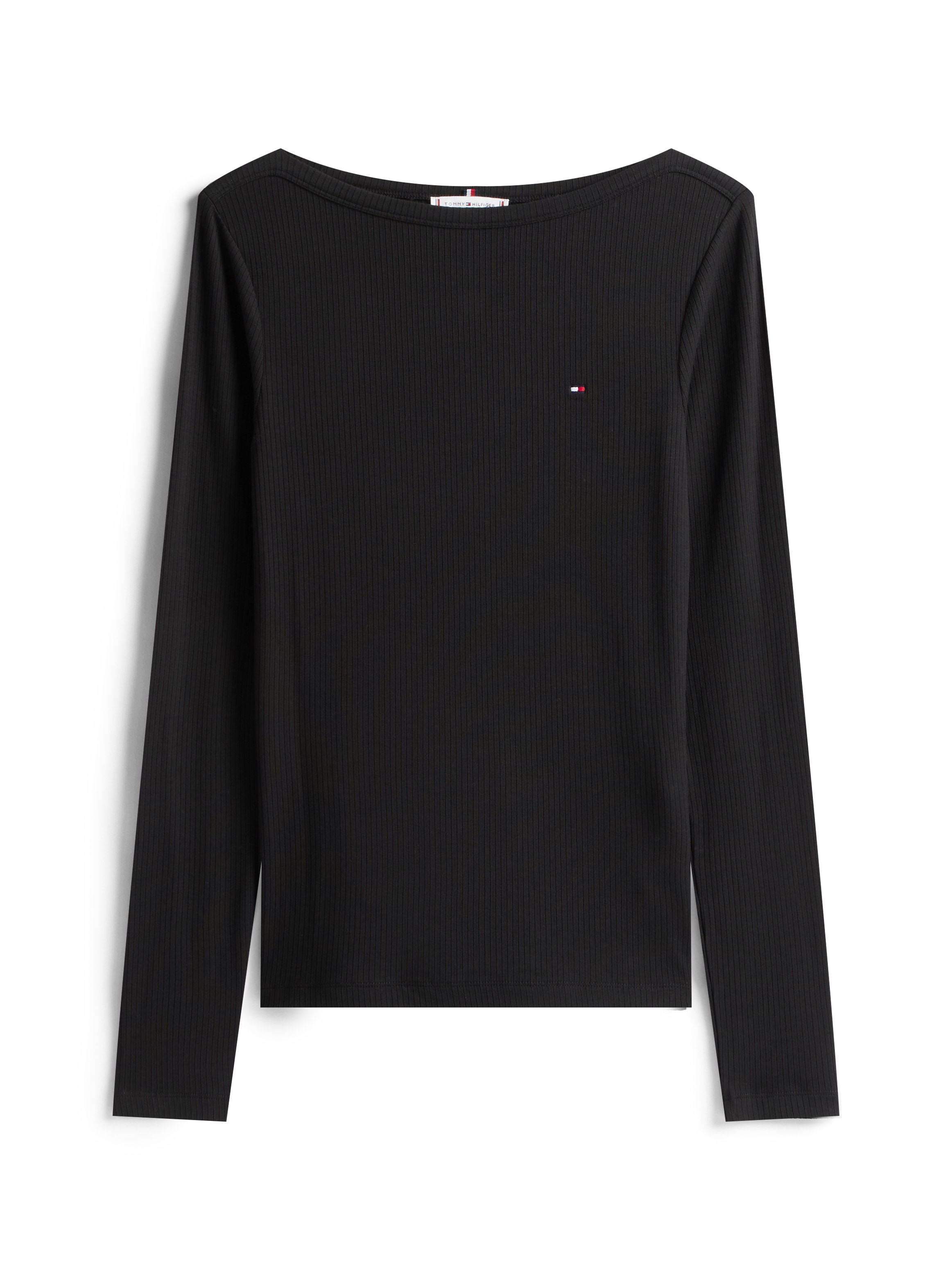 Tommy Hilfiger Langarmshirt »SLIM 5X2 RIB BOAT-NK LS«, in gerippter Struktur