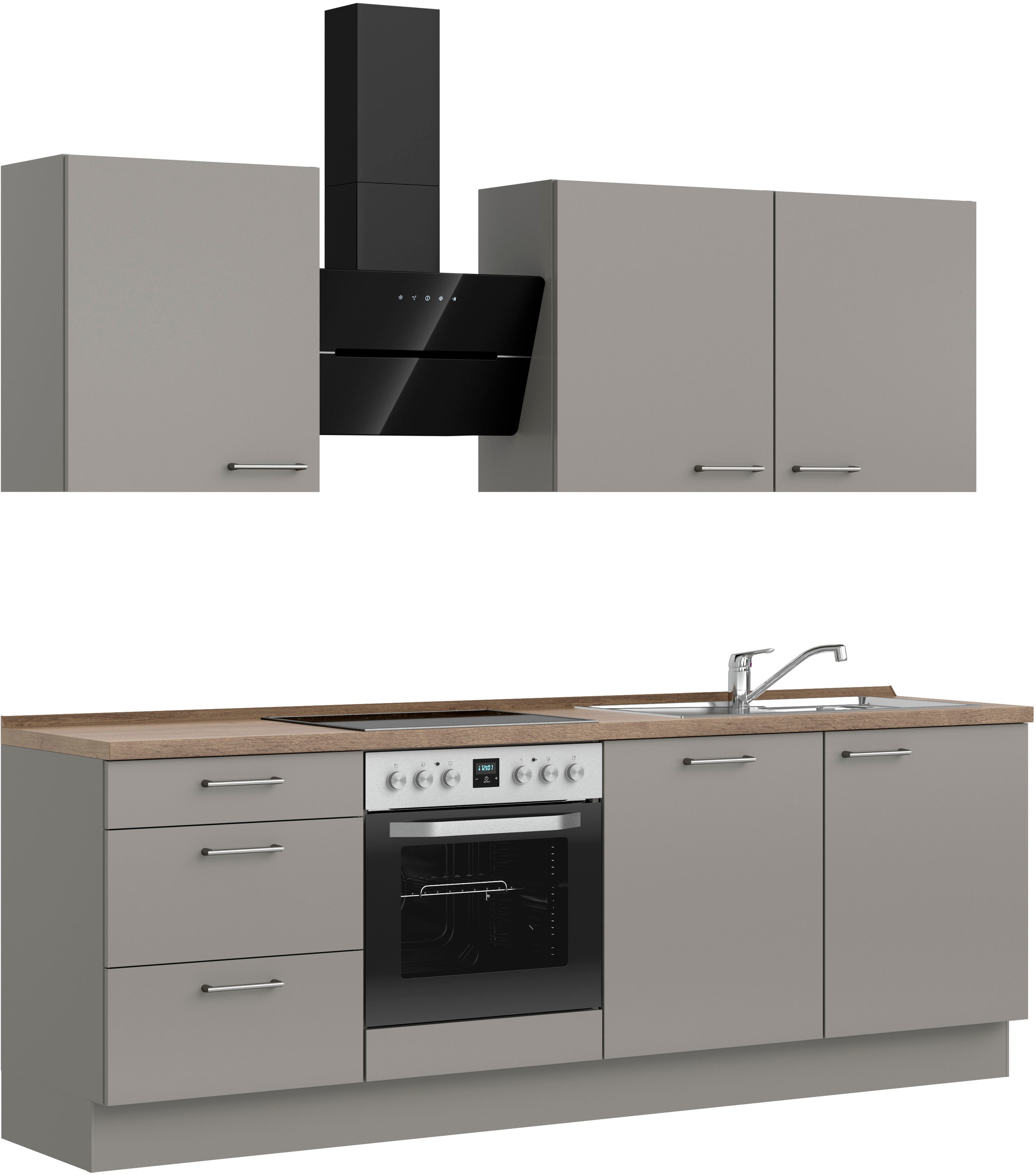 nobilia® Küchenzeile »"Laser II"«, vormontiert, Ausrichtung wählbar, Breite 240 cm, wahlw. mit E-Geräten