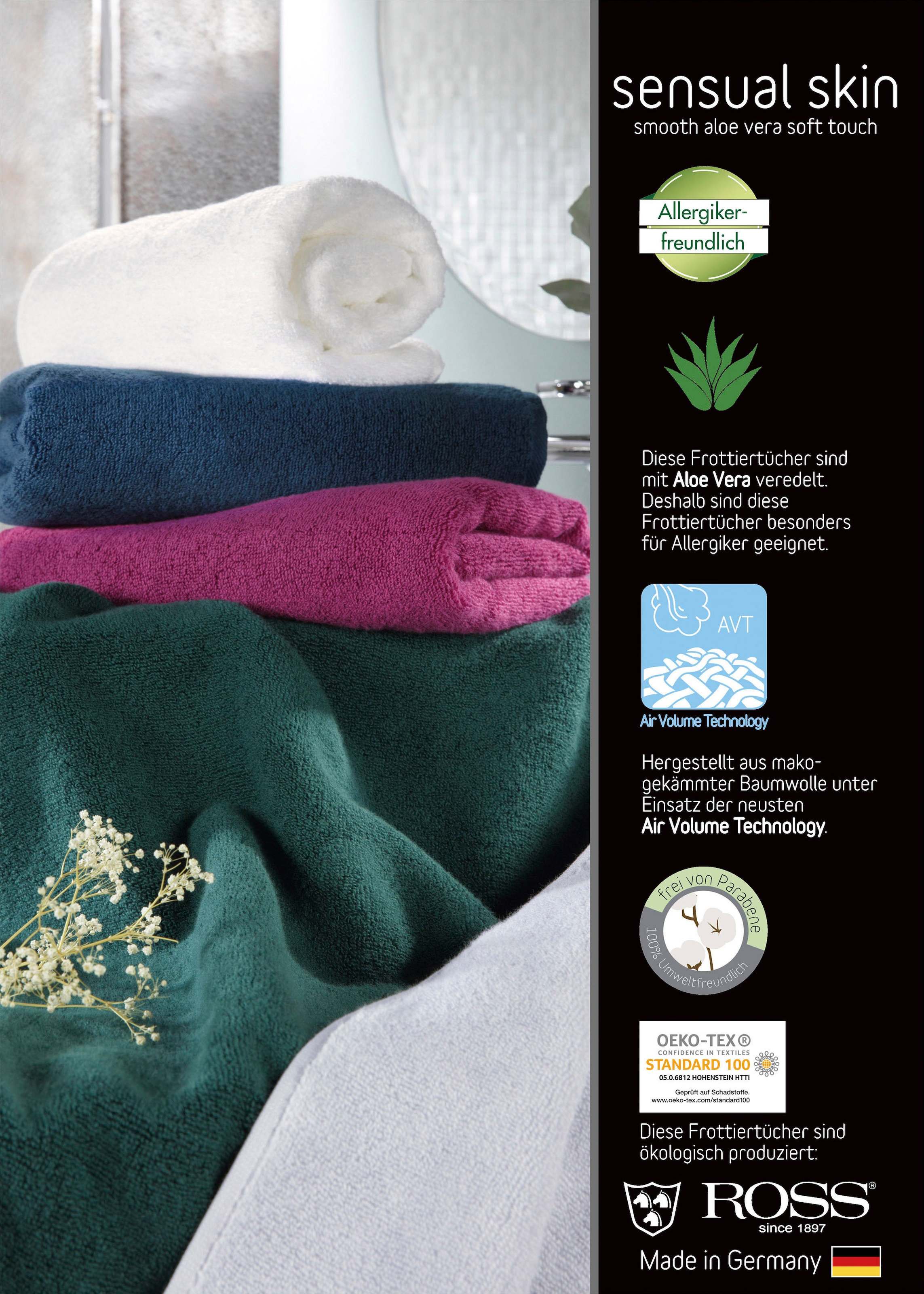 ROSS Waschhandschuh »Sensual Skin«, (6 tlg.), mit Aloe-Vera-Öl veredelt  bequem und schnell bestellen | Gästehandtücher