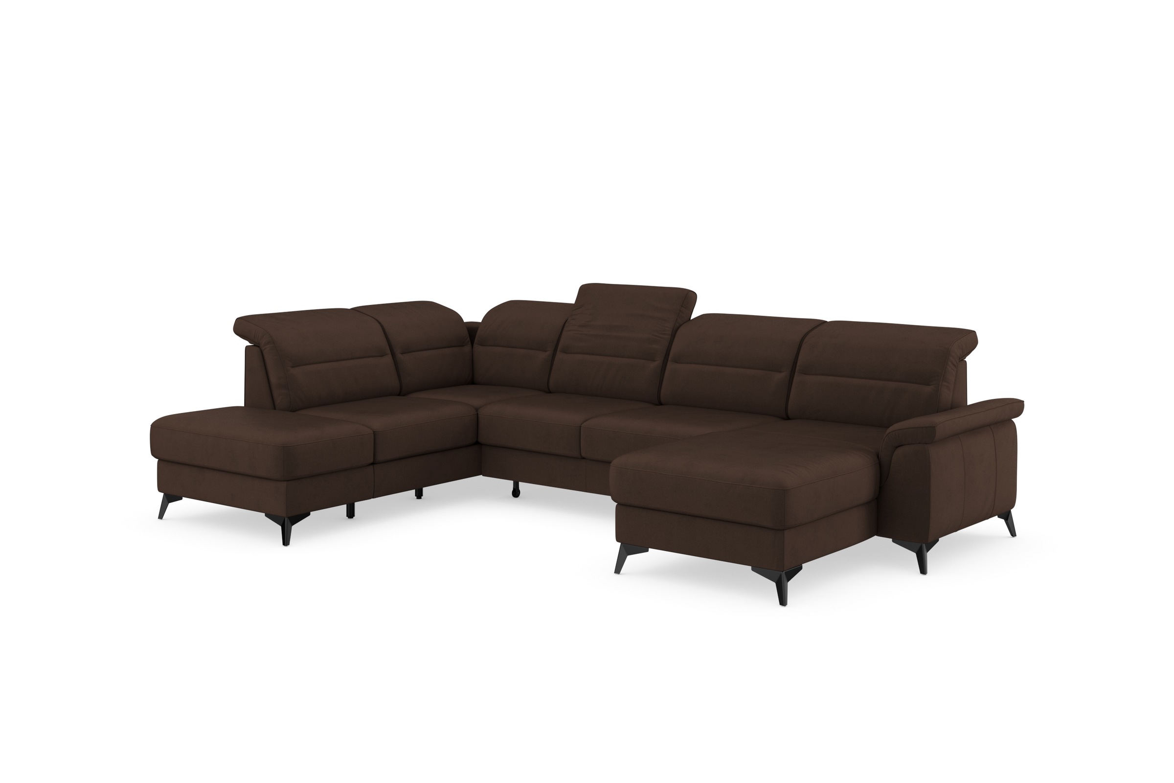 sit&more Wohnlandschaft »Sinatra U-Form«, optional mit Kopfteilverstellung und Armteilfunktion, Metallfüße