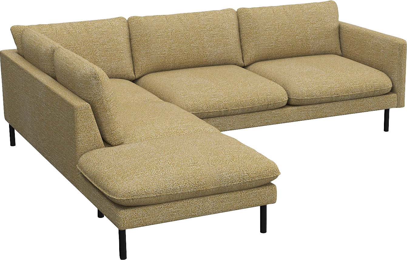 FLEXLUX Ecksofa »Bolzano Designsofa, bequem durch Kaltschaum im Sitz, L-Form«, lose Sitz -& Rückenkissen, hohe Füße