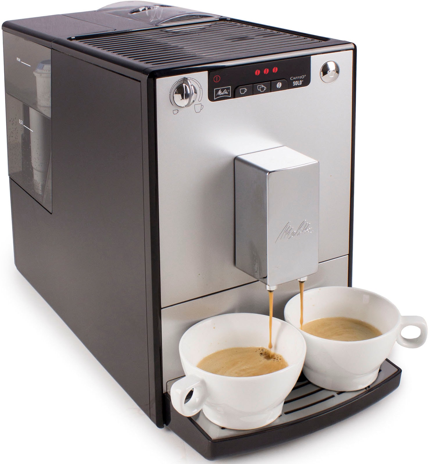 Melitta Kaffeevollautomat CAFFEO® Tank, schwarz-silber 950-103, online Kegelmahlwerk 1,2l Solo® E kaufen