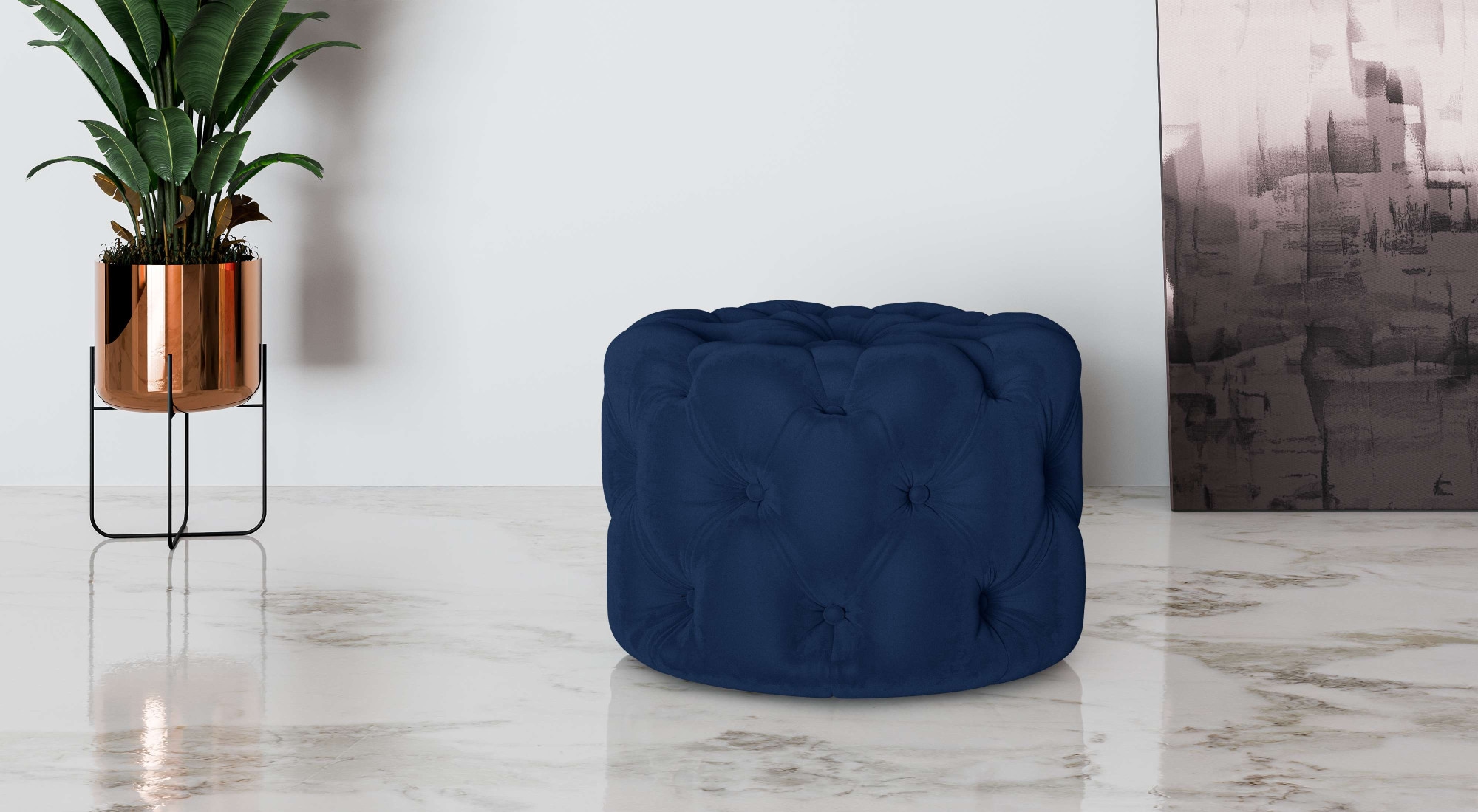 Places of Style Hocker »FOLLINA«, Polsterhocker mit klassischer Chesterfiel günstig online kaufen