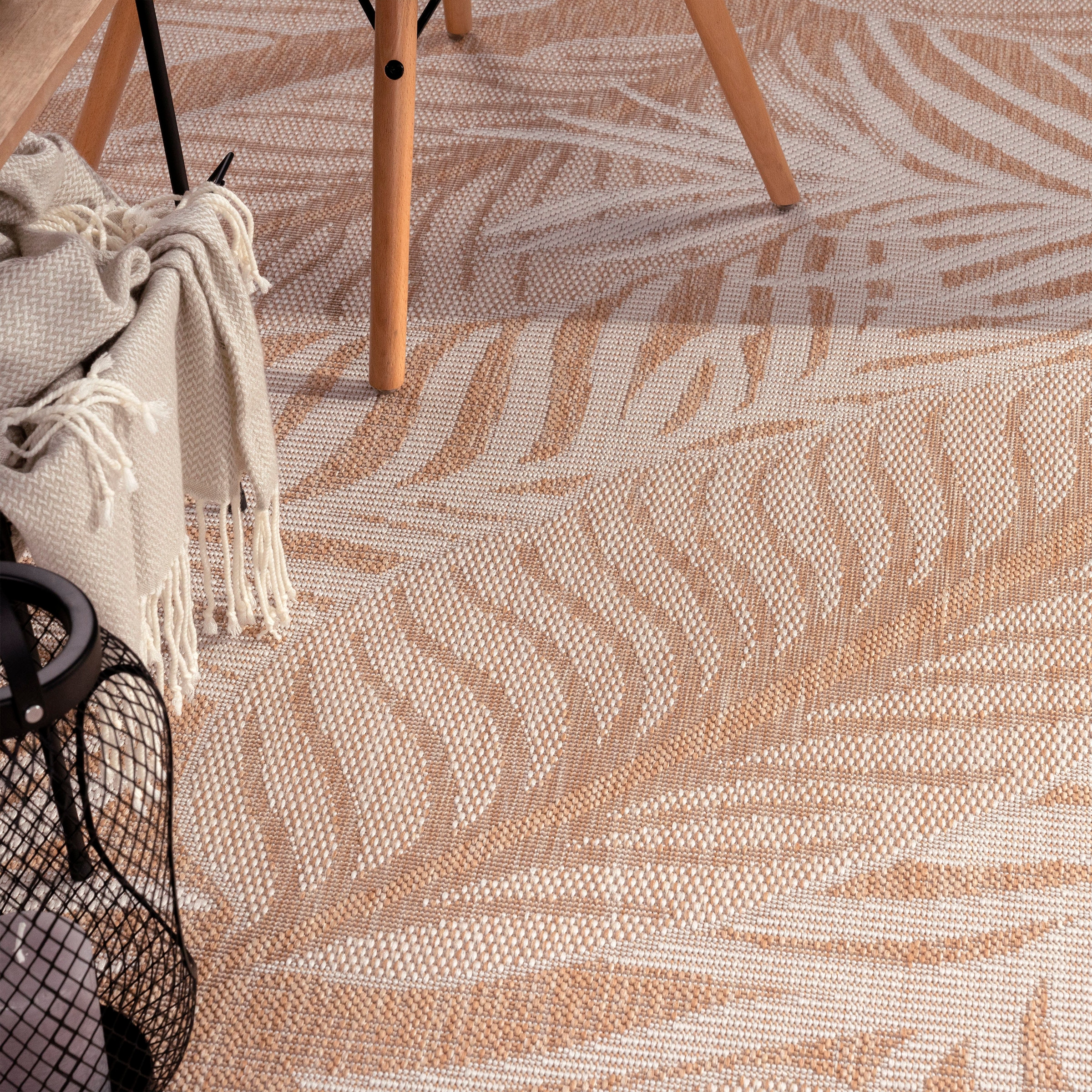 Paco Home Teppich »Illusion 326«, rechteckig, Flachgewebe, Blätter Motiv,  In- und Outdoor geeignet auf Rechnung bestellen