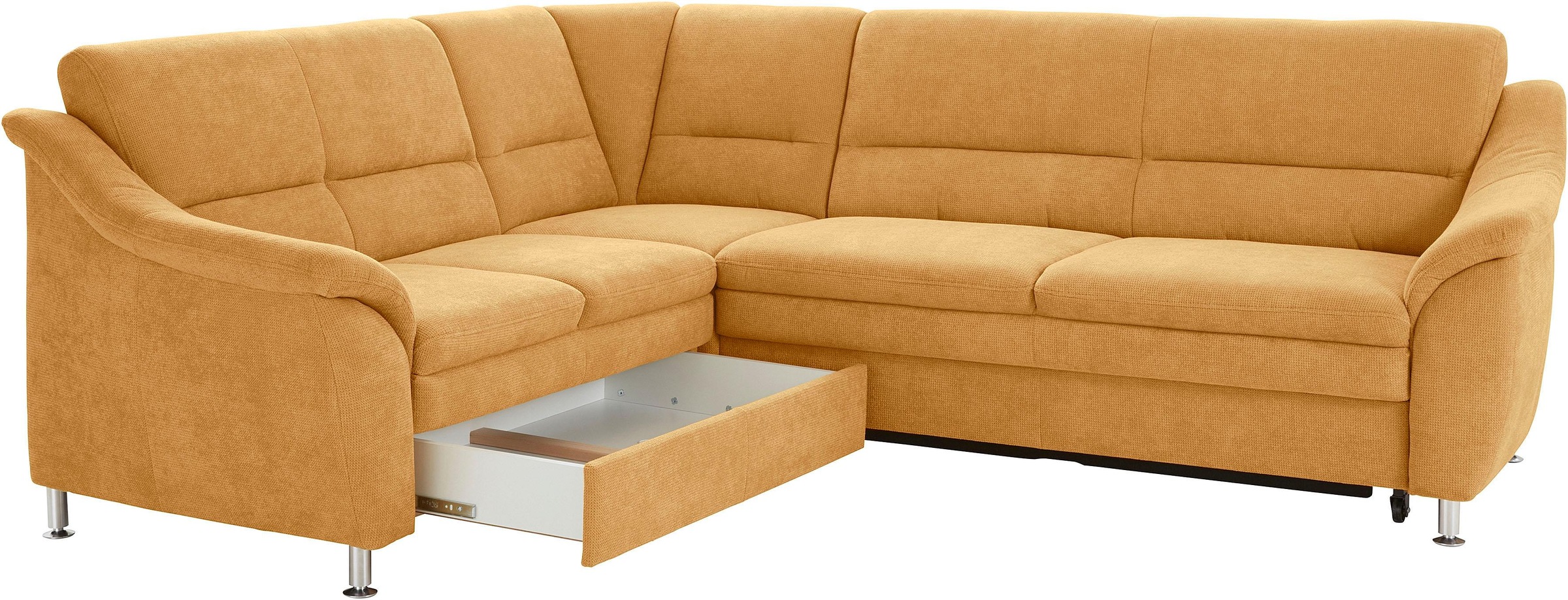 sit&more Ecksofa »Cardoso L-Form«, mit Federkern, wahlweise mit Bettfunktion und Schubkasten
