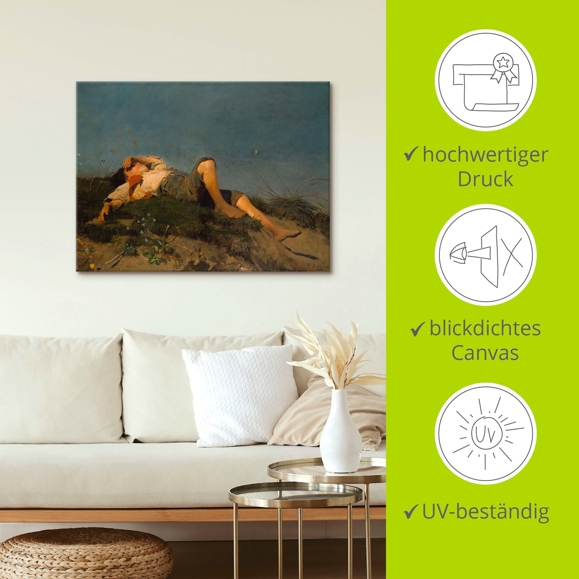 Artland Wandbild »Hirtenknabe. 1860«, Kind, (1 St.), als Leinwandbild, Poster in verschied. Größen