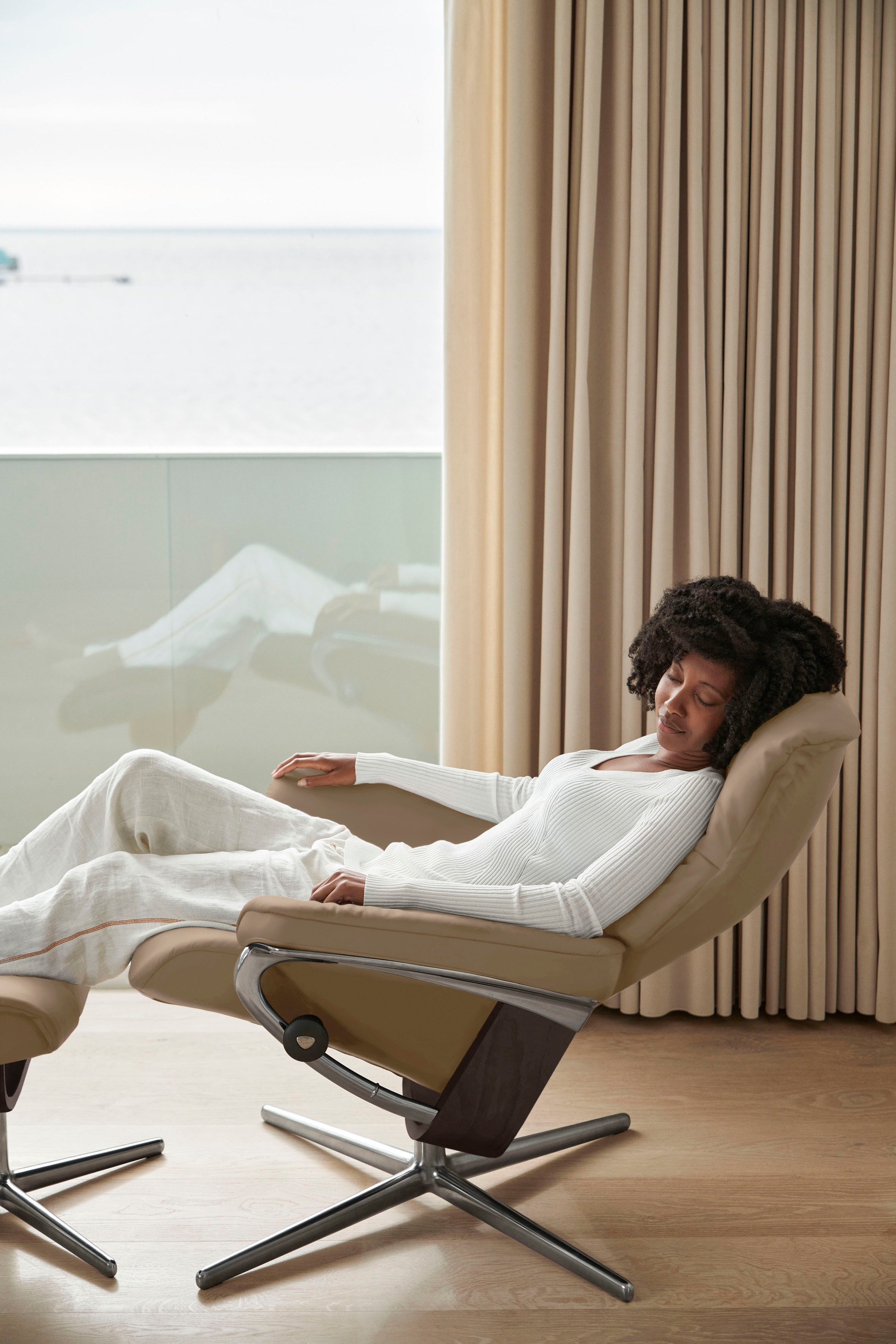 Stressless® Fußhocker »Mayfair«, mit Cross Base, Größe S, M & L, Holzakzent Wenge