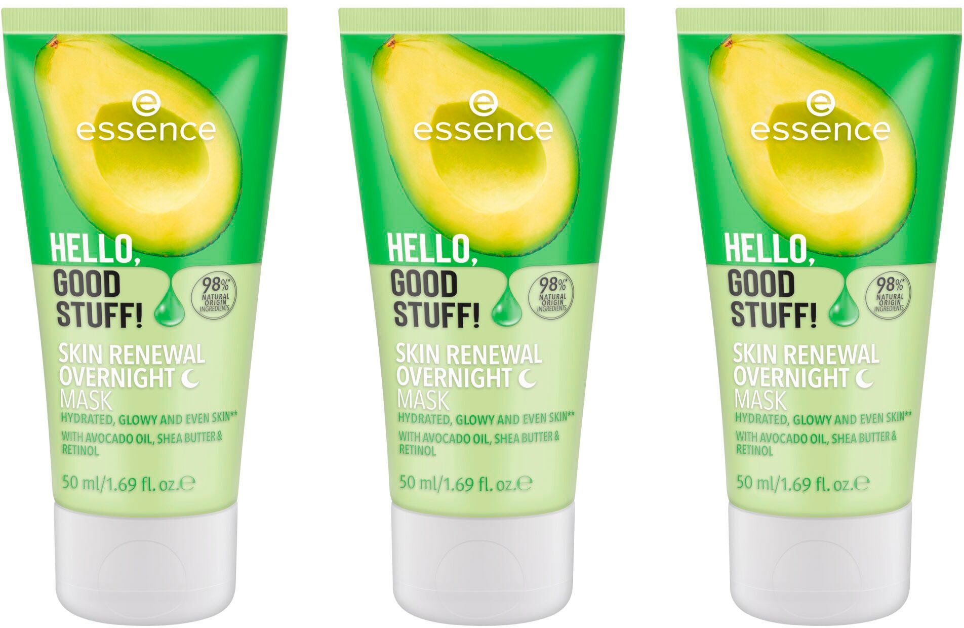 Bild von Essence Nachtcreme »HELLO, GOOD STUFF! SKIN RENEWAL OVERNIGHT MASK«, (Set, 3 tlg.)