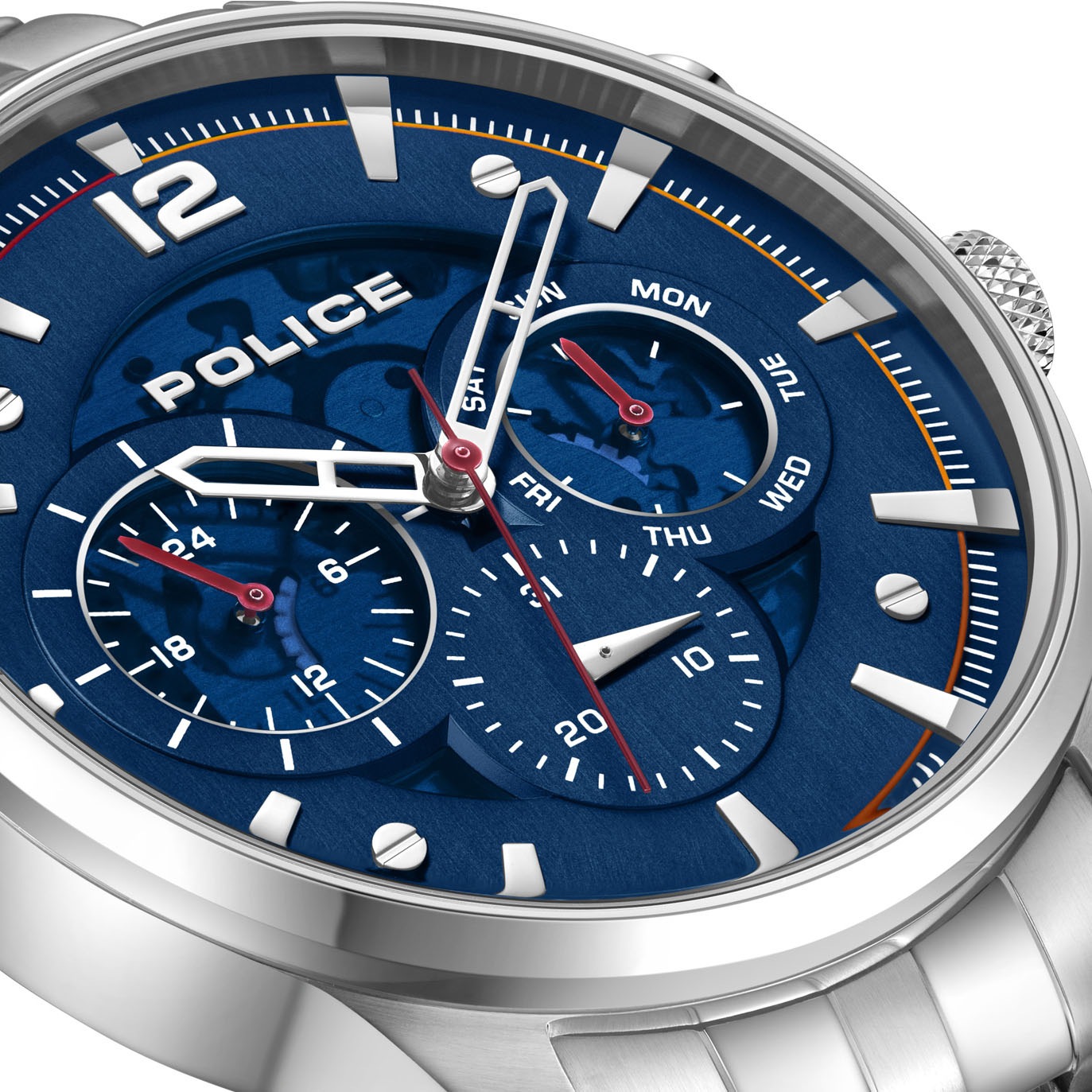 Police Multifunktionsuhr »DRIVER II«, Quarzuhr, Armbanduhr, Herrenuhr, Edelstahlarmband