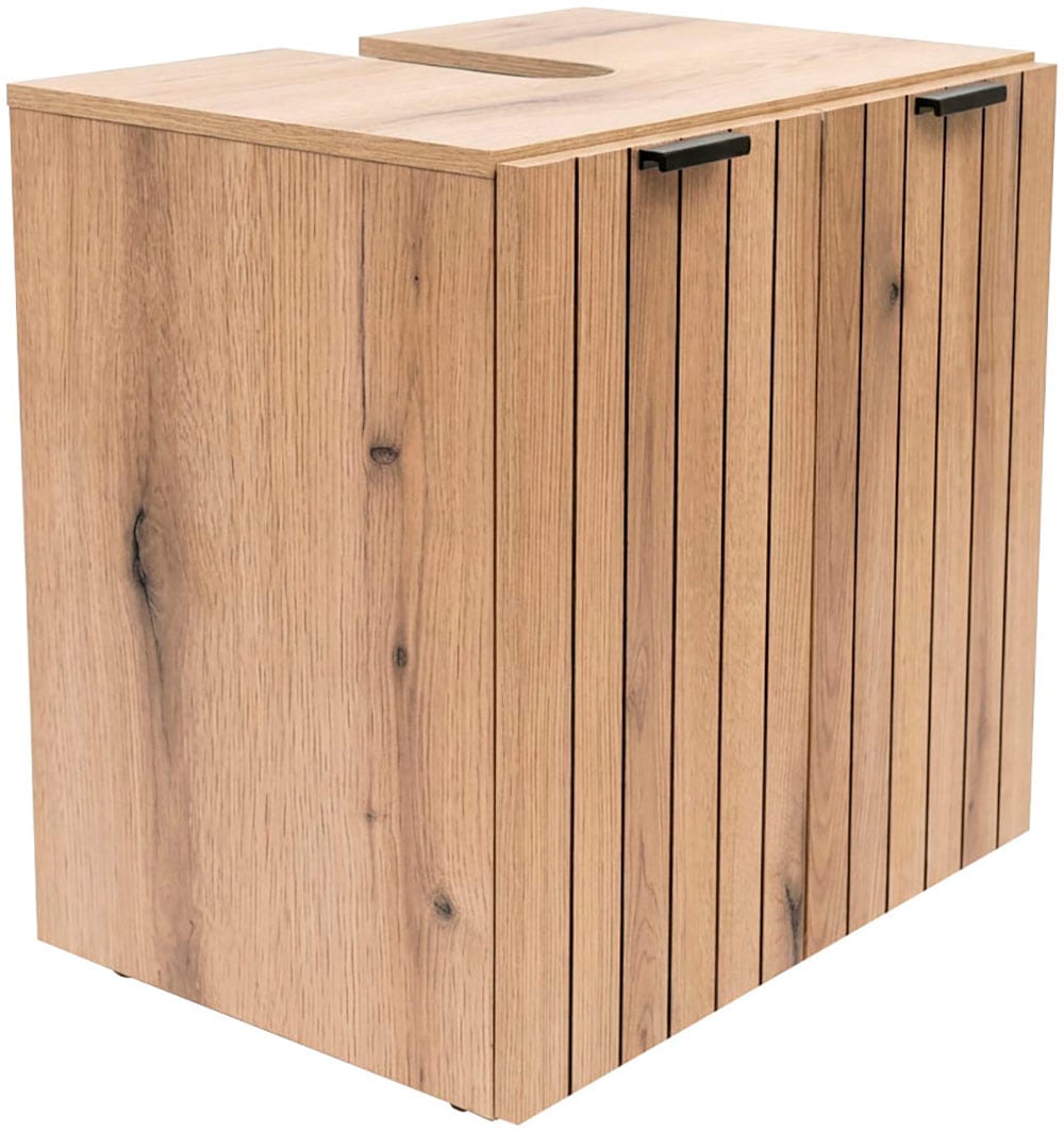 OTTO home Waschbeckenunterschrank »Baltrum« Breite 60 cm dekorative Lamellenoptik