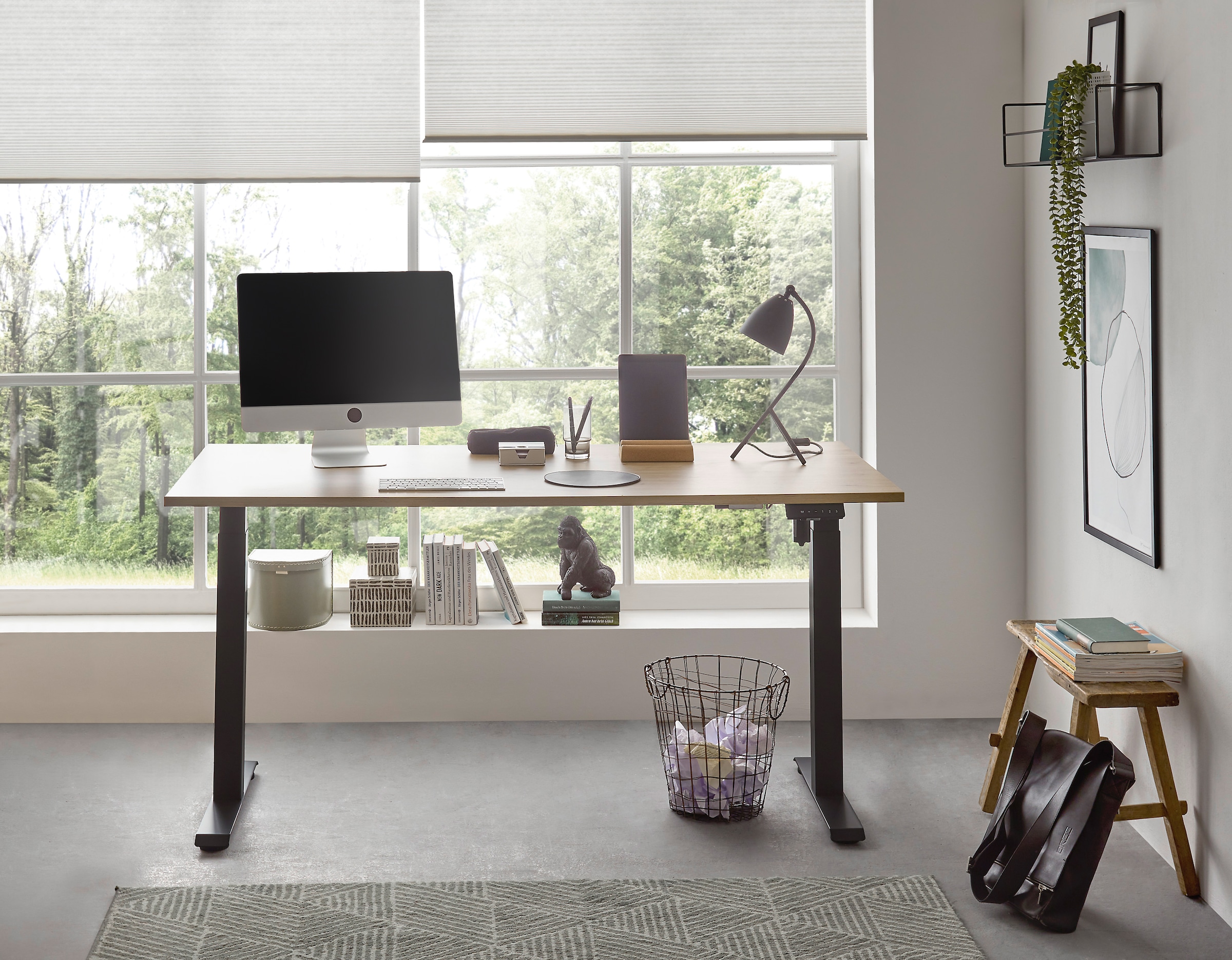 BEGA OFFICE Schreibtisch 2 Stk. tlg. Breite 137 cm, stufenlos höhenverstellbar 74-117 cm