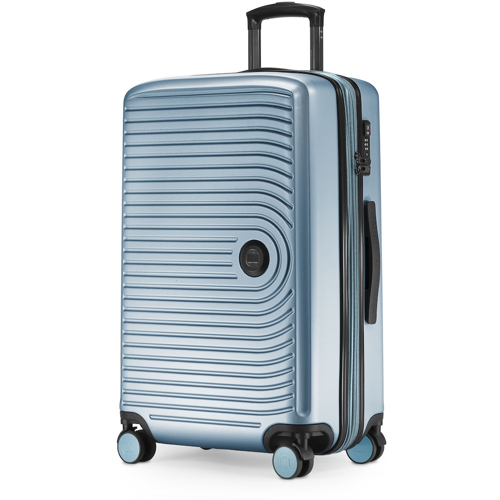 Hauptstadtkoffer Hartschalen-Trolley »Mitte, pool blue, 68 cm«, 4 Rollen, Hartschalen-Koffer Reisegepäck TSA Schloss Volumenerweiterung