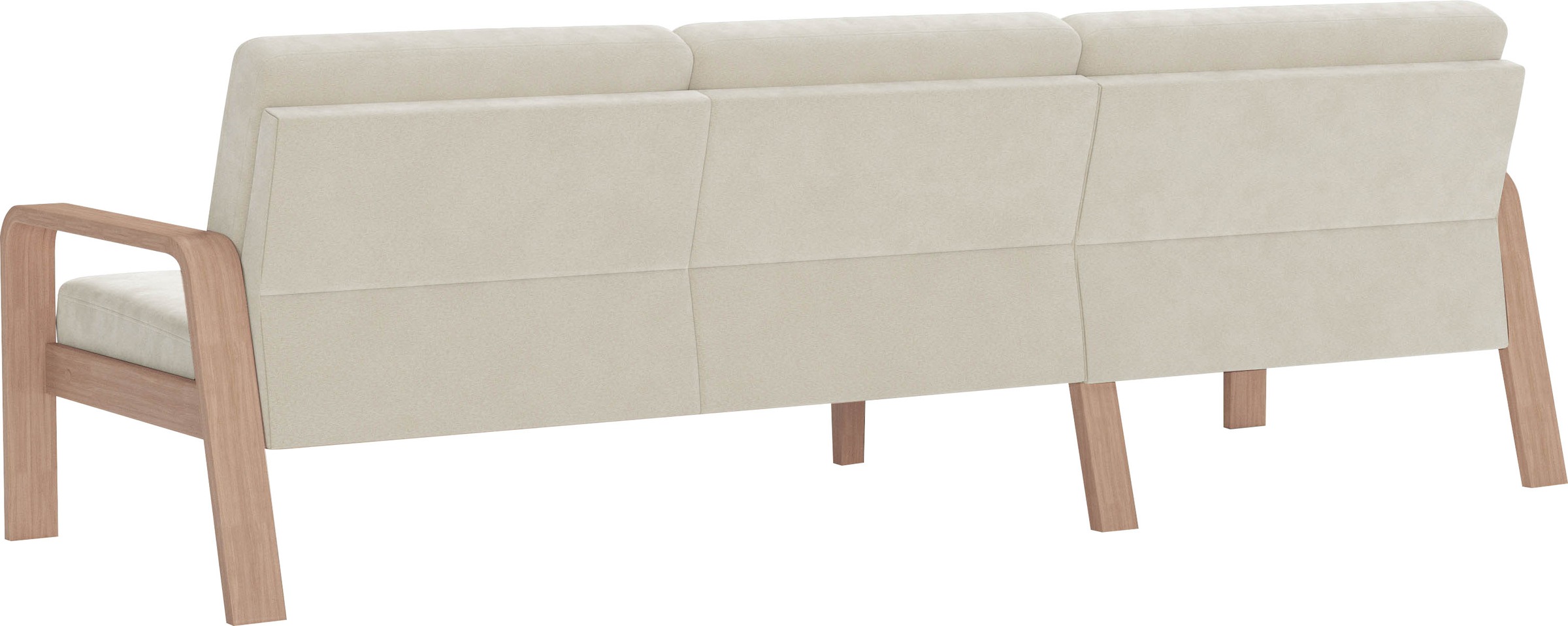 sit&more Ecksofa »Kolding L-Form«, Armlehnen aus Buchenholz in natur, verschiedene Bezüge und Farben