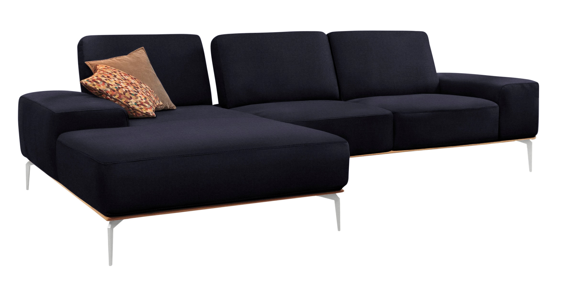 W.SCHILLIG Ecksofa "run", mit elegantem Holzsockel, Füße in Chrom glänzend, günstig online kaufen