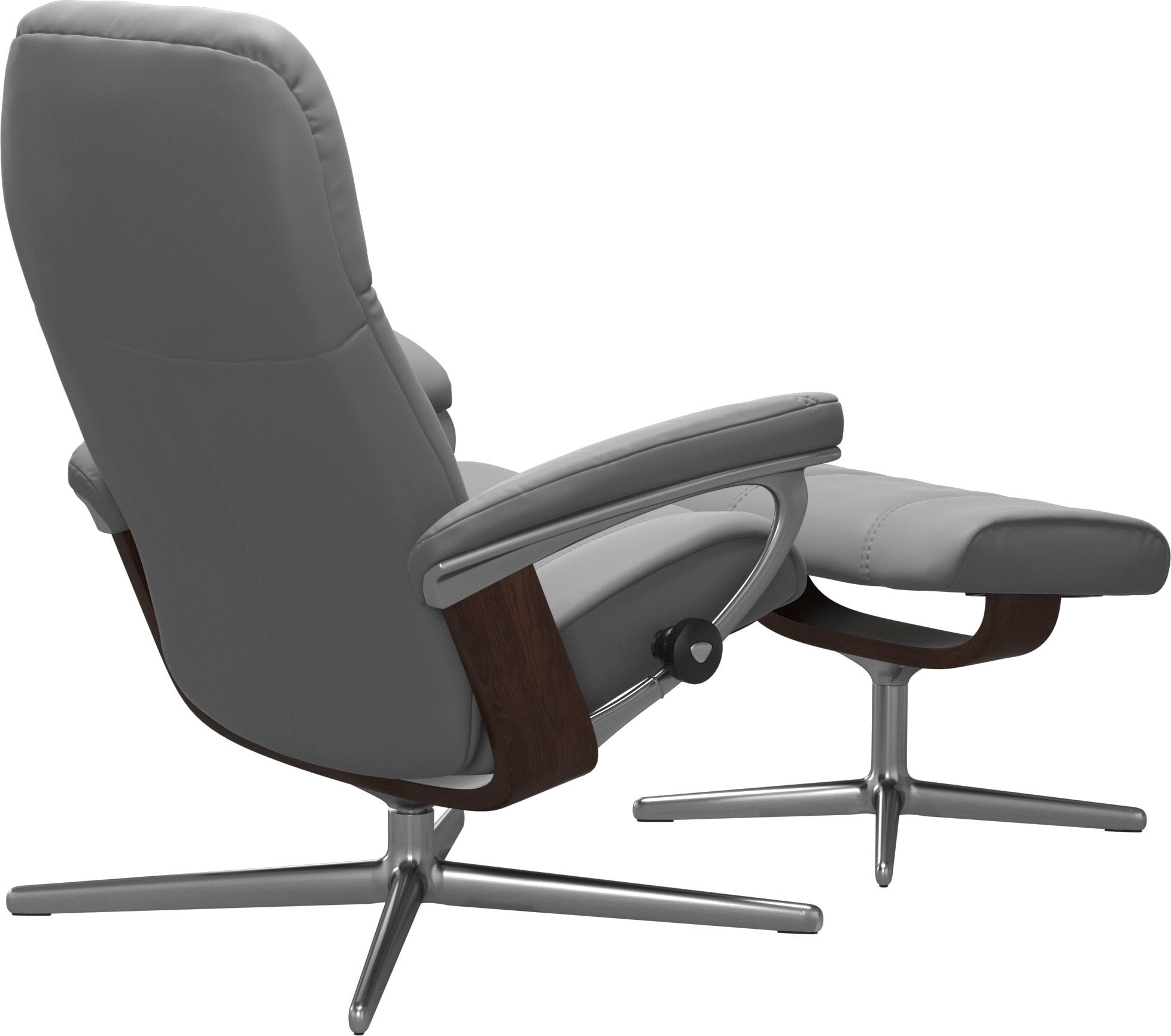 Stressless® Relaxsessel »Consul« Set, Relaxsessel mit Hocker,  mit Hocker, mit Cross Base, Größe S, M & L, Holzakzent Braun