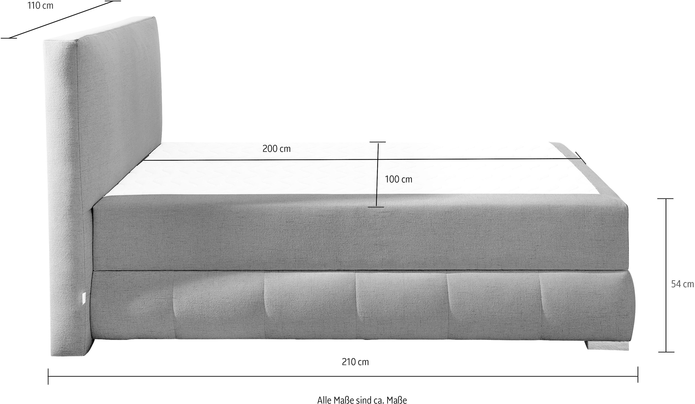 OTTO home Boxbett »Wehma« in H2, H3 & H4 wählbar, inklusive Topper
