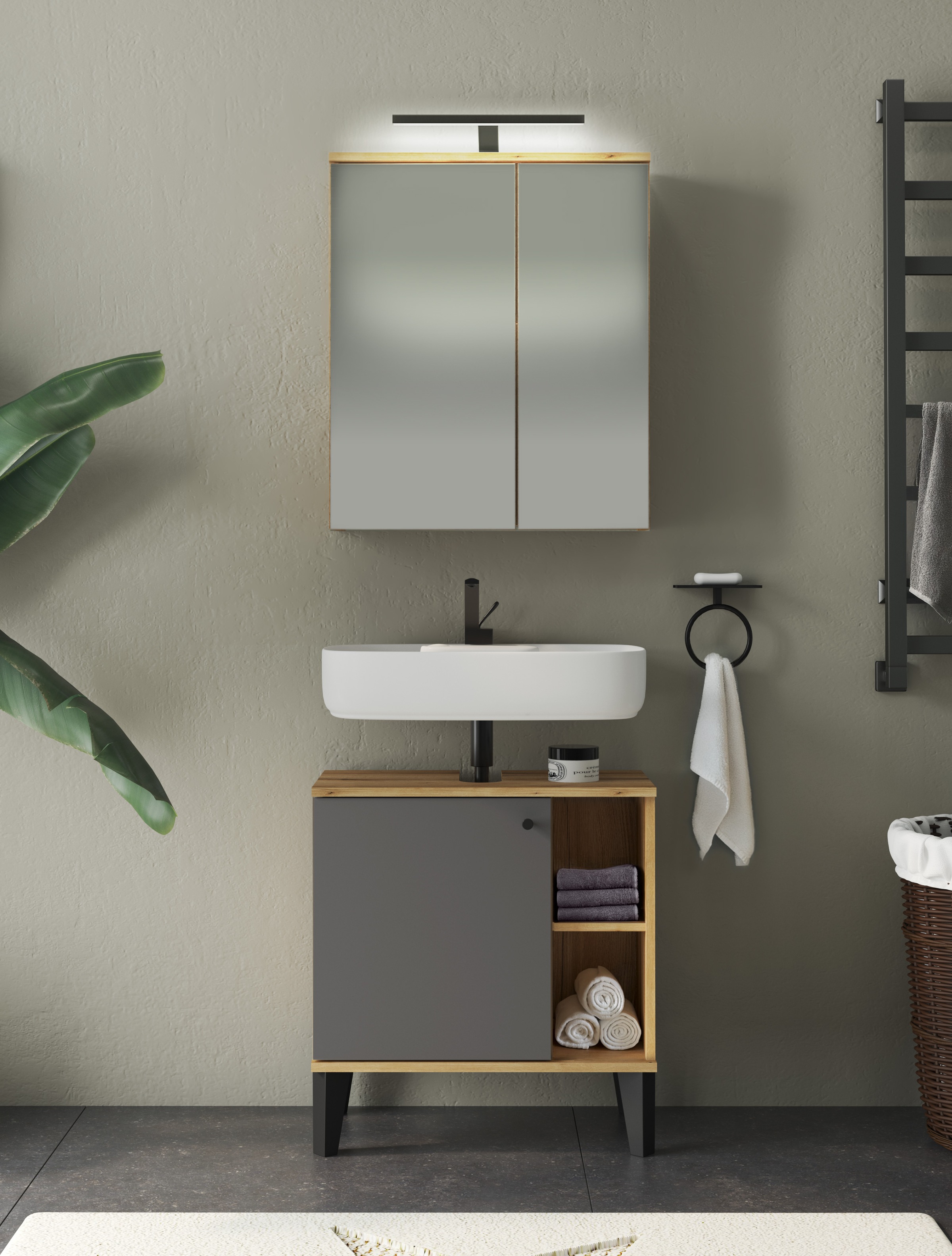 INOSIGN Badmöbel-Set »OSLO, Bad im skandinavischen Design, 2-teiliges Badez günstig online kaufen