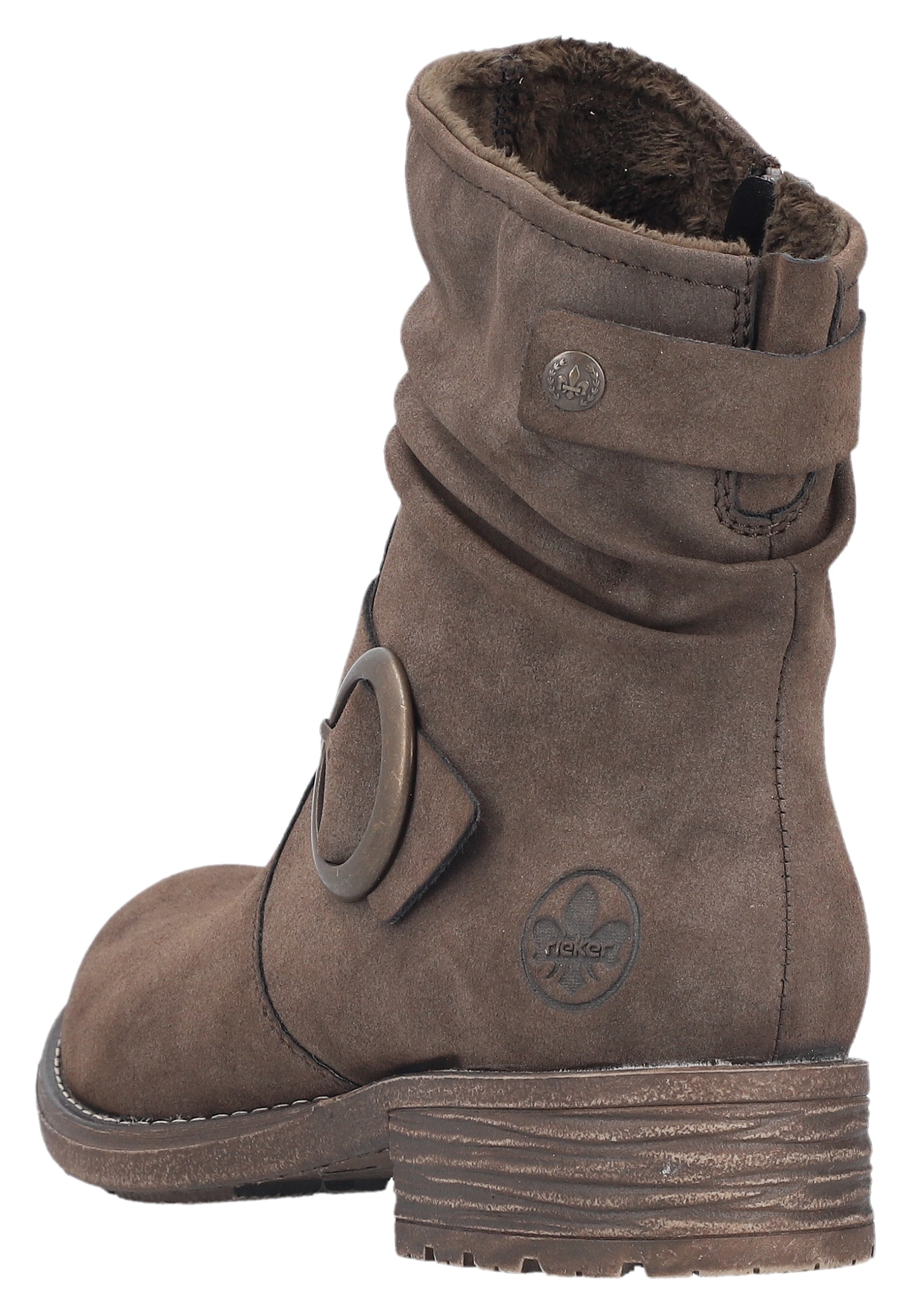 Rieker Stiefelette, Boots, Blockabsatz, slouchy Schaft und Innenreißverschluss