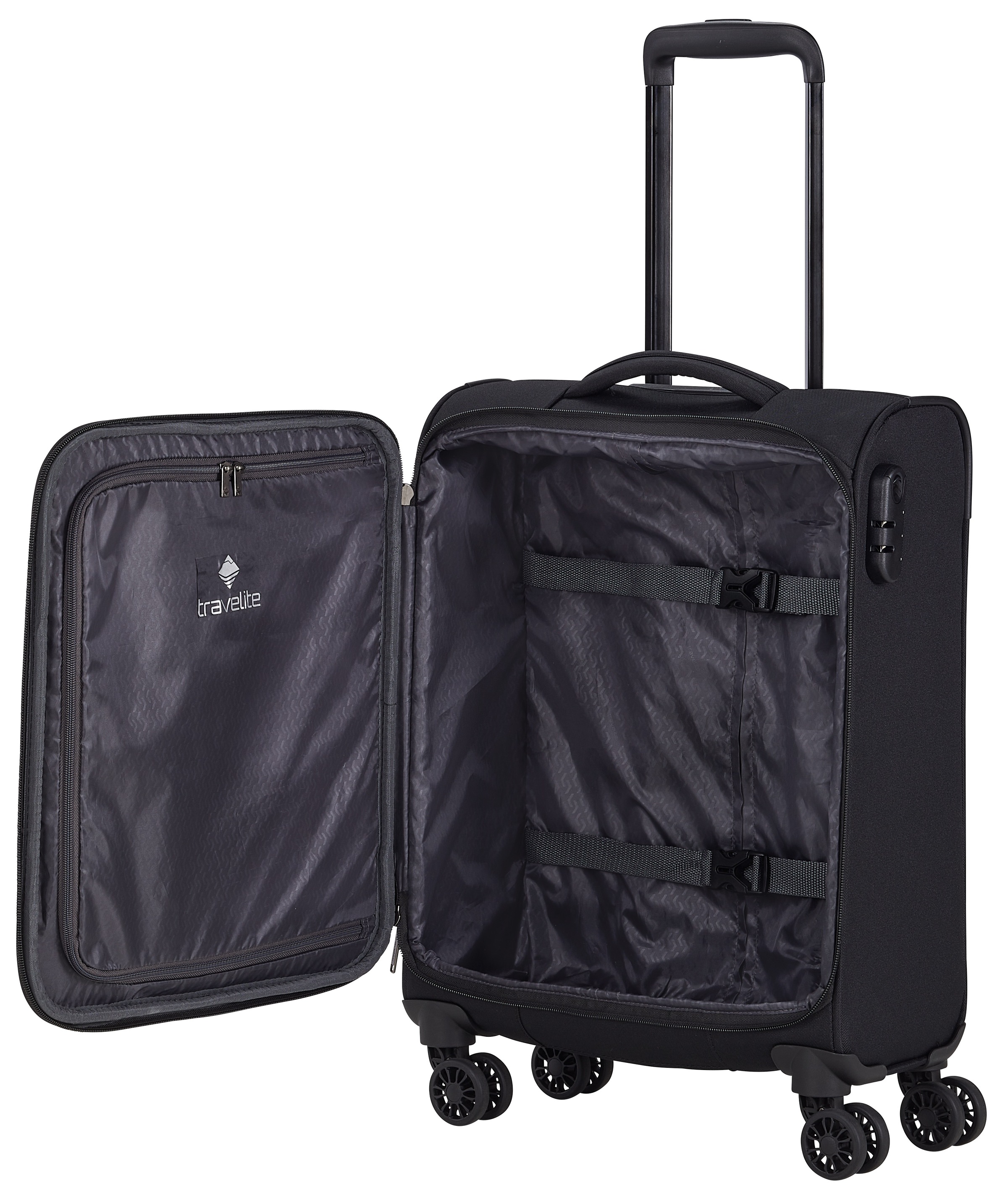 travelite Weichgepäck-Trolley »CHIOS, verschiedene Größen und Farben«, 4 Rollen, Weichgepäck Reisegepäck Koffer TSA Schloss