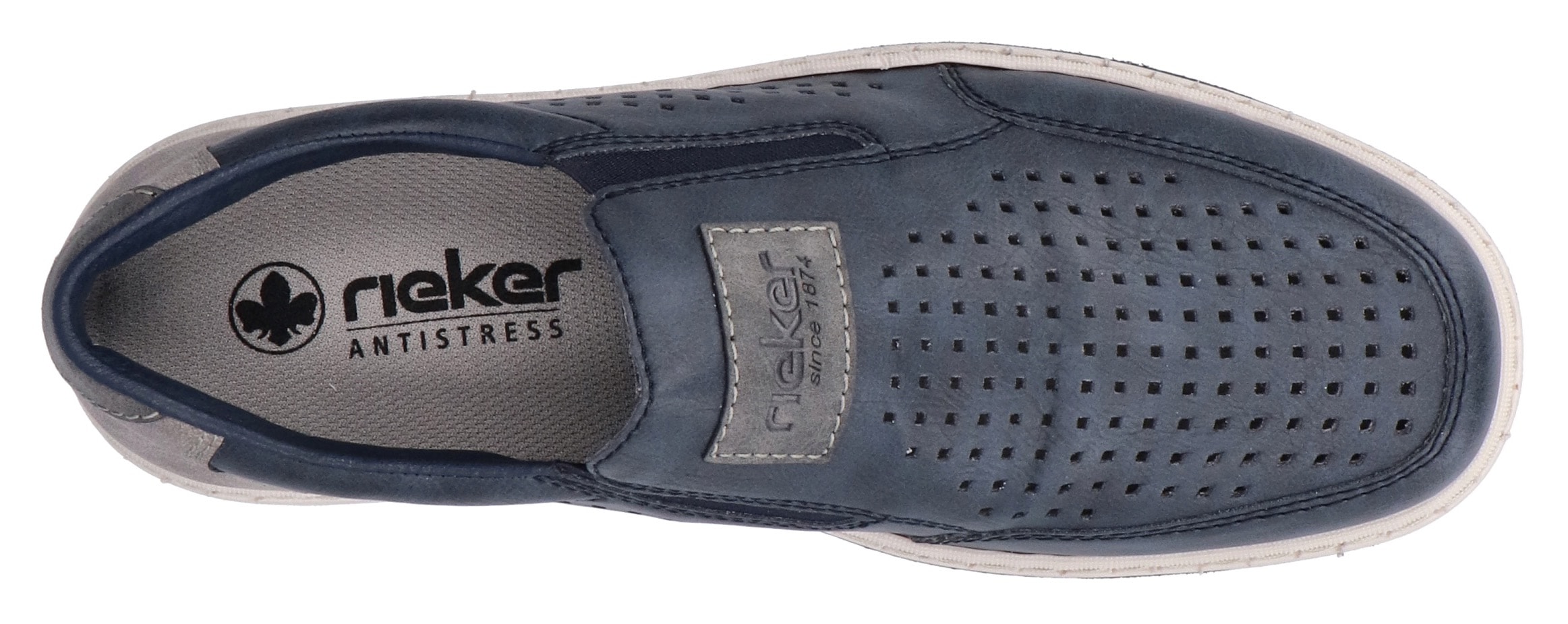 Rieker Slipper, Slip-on Sneaker, Loafer, Komfortschuh mit Gummizug für guten Sitz