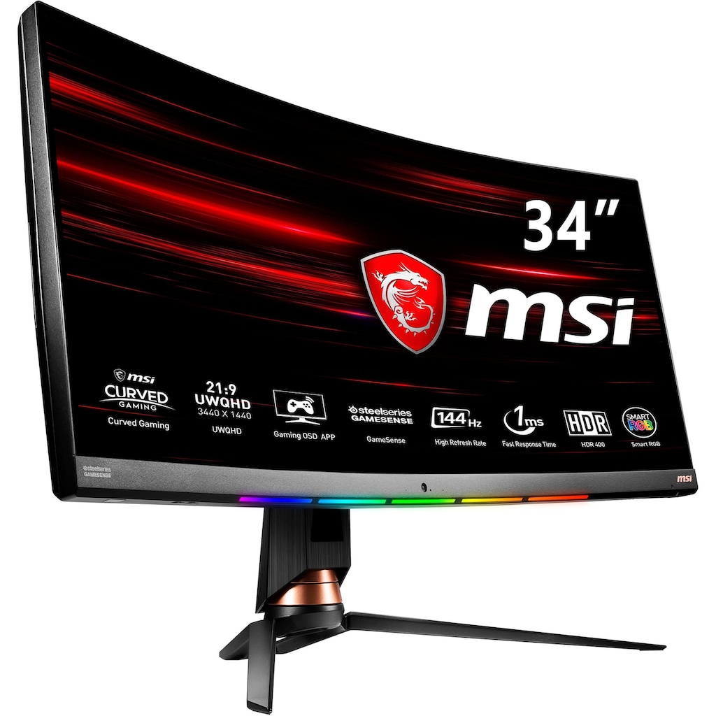 MSI Curved-Gaming-LED-Monitor »Optix MPG341CQR«, 86,36 cm/34 Zoll, 3440 x 1440 px, UWQHD, 1 ms Reaktionszeit, 144 Hz