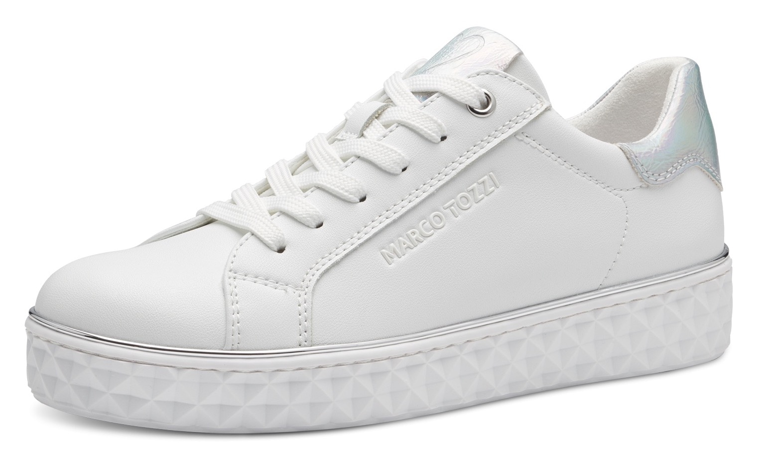 MARCO TOZZI Plateausneaker, mit tollen Metallic-Details, Freizeitschuh, Halbschuh, Schnürschuh