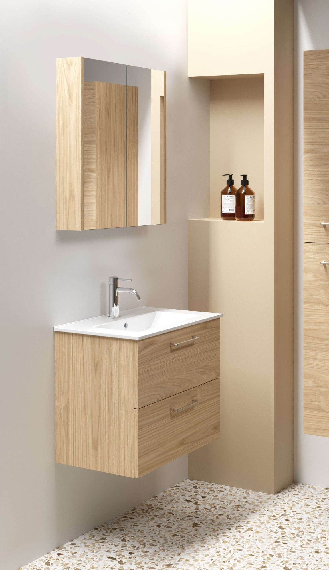 welltime Hochschrank »Scandic«, verspiegelt, mit Soft-Close-Funktion, versc günstig online kaufen