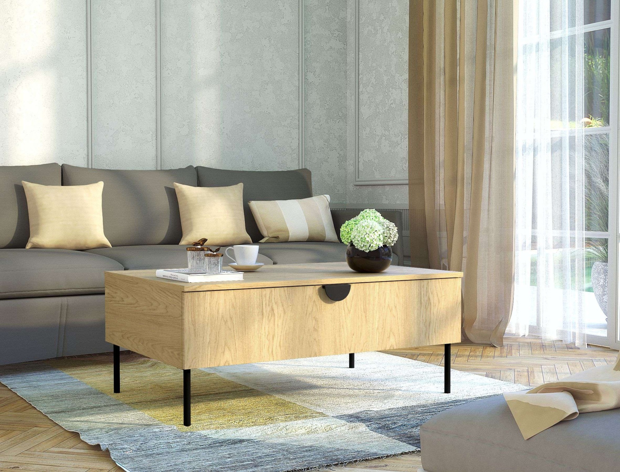 Home affaire Couchtisch »BELLOT Kaffeetisch mit viel Stauraum, 100x66cm, mo günstig online kaufen