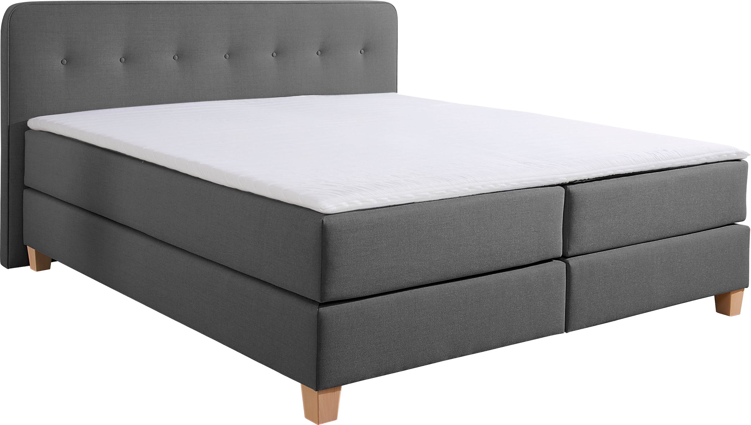 Bild von Home affaire Boxspringbett »Fargo«, in Überlänge 220 cm, mit Topper, 3 Ausführungen, 4, Breiten