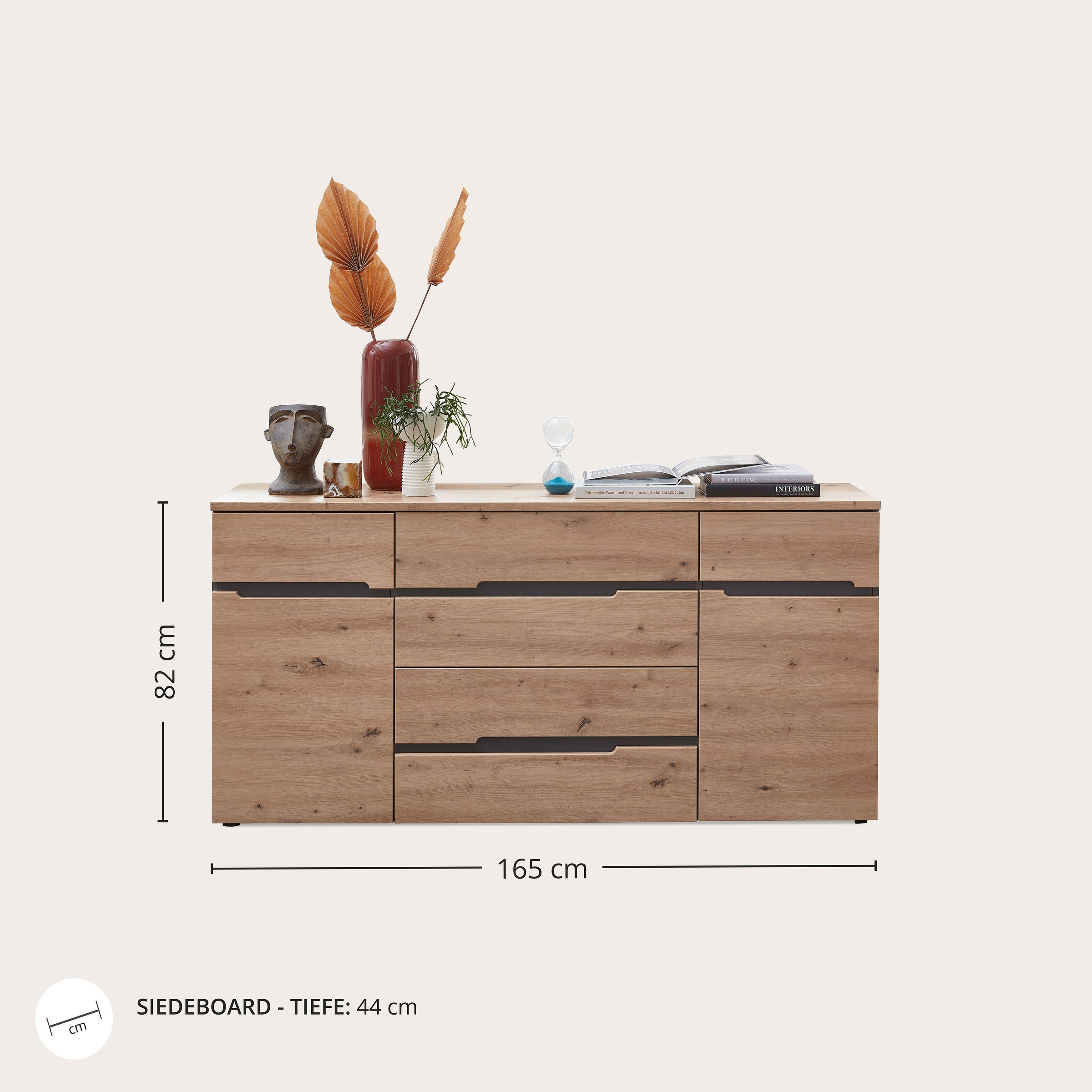 Innostyle Sideboard »MEMPHIS, TOPSELLER!«, (Sideboard, Wohnzimmerschrank), leichte Montage, viel Stauraum