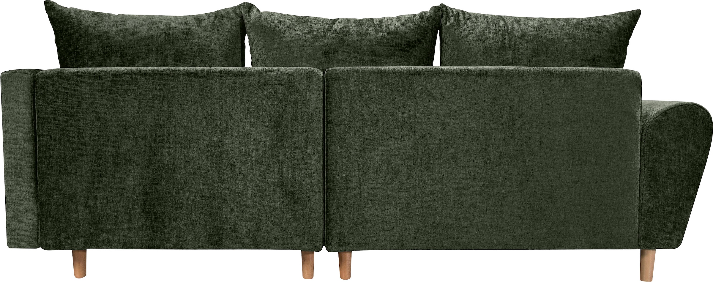 COLLECTION AB Ecksofa »Reims L-Form«, Ottomane beidseitig montierbar, inkl. Bettfunktion und Hocker