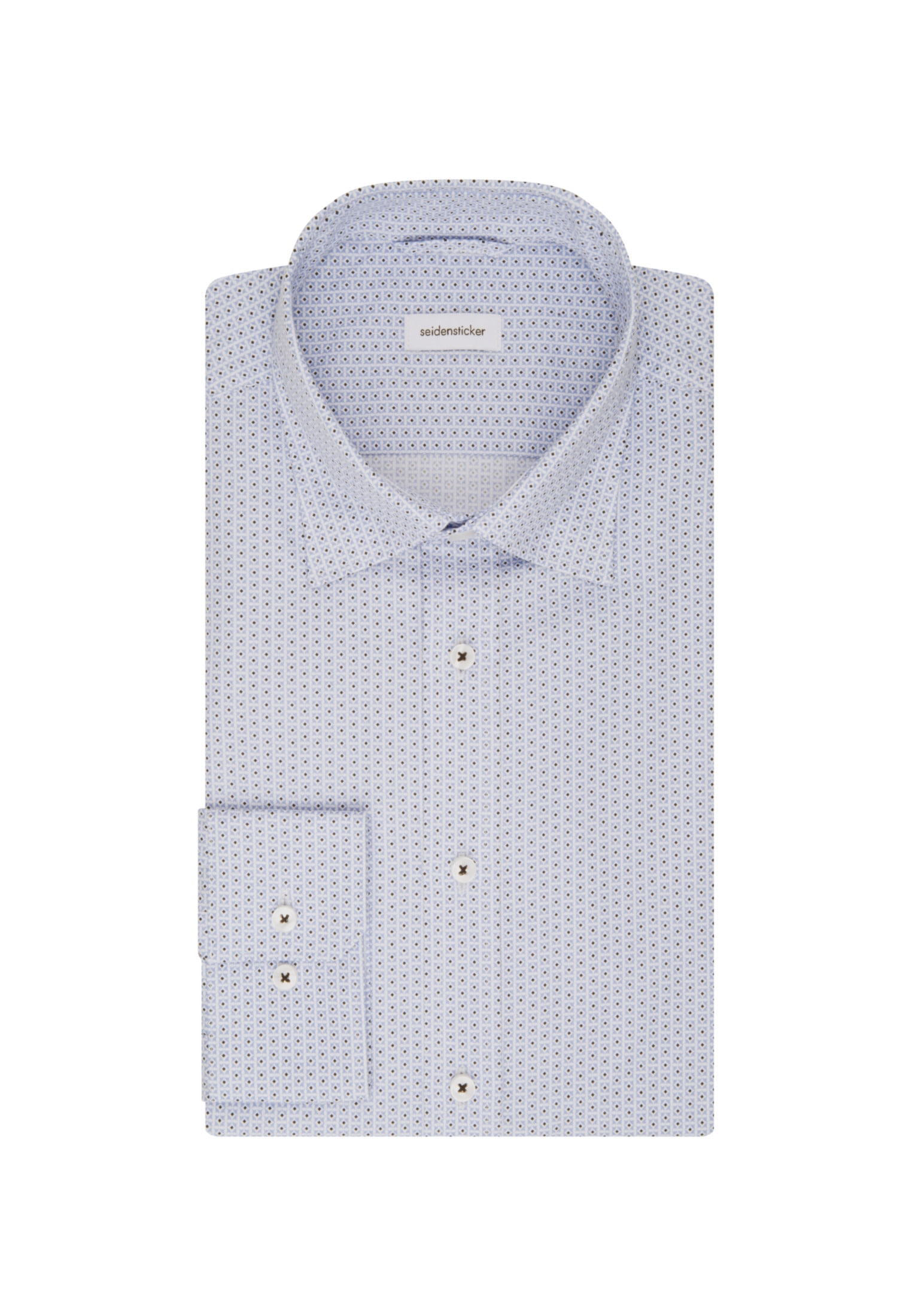 seidensticker Businesshemd »Slim«, Slim Langarm Covered-Button-Down-Kragen Druck