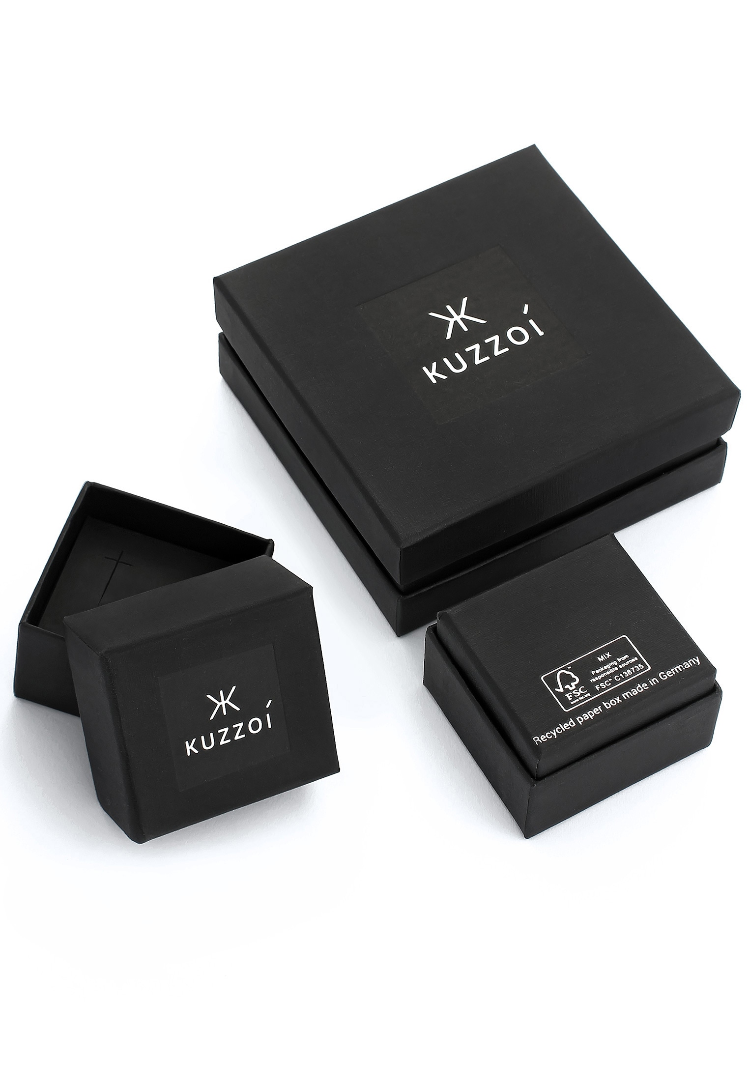 Kuzzoi Kette mit Anhänger »Herren Silber« 925 Oxidiert Lederkette online kaufen Matt Kreuz