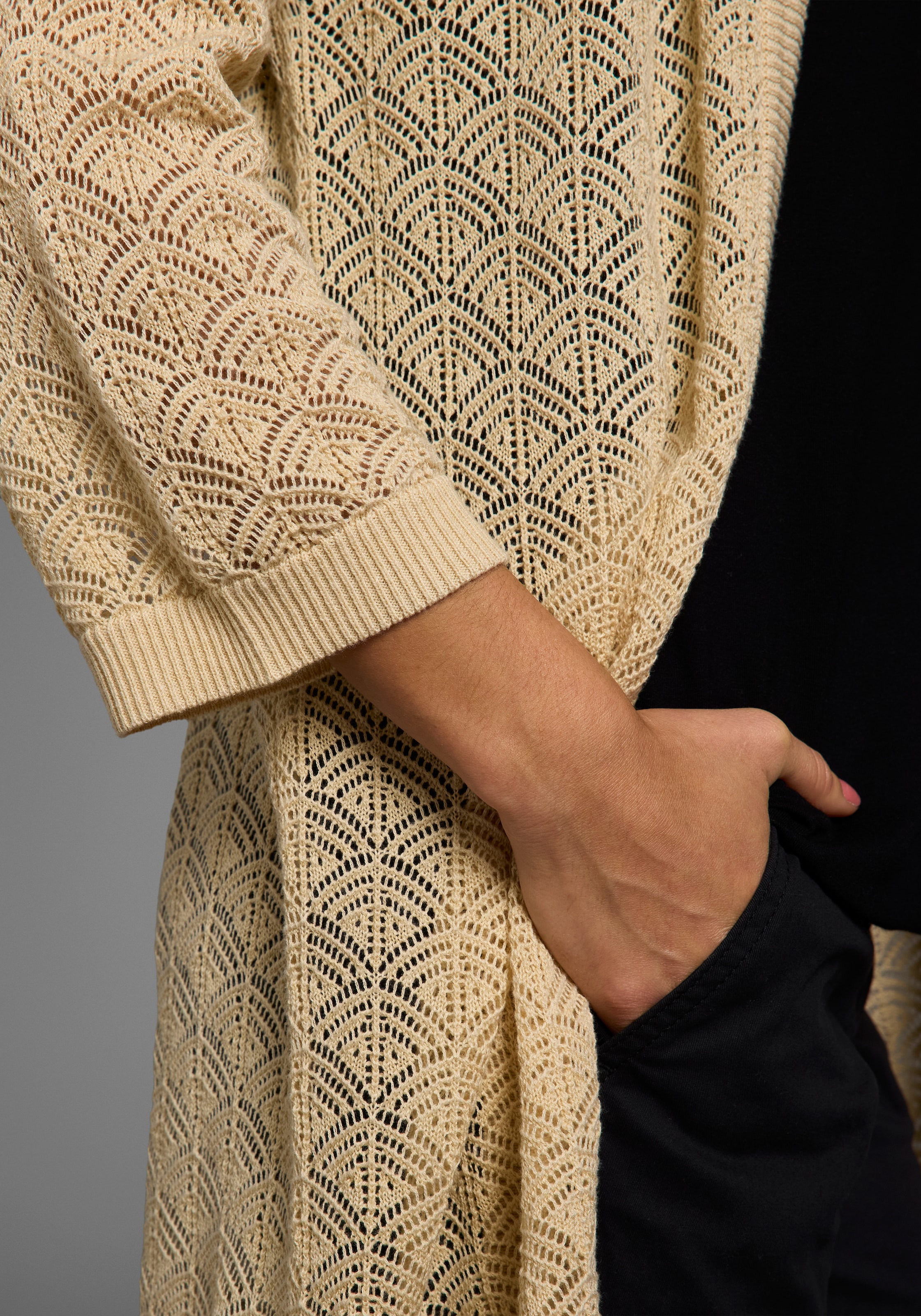 Laura Scott Longstrickjacke, mit sommerlichem Ajourmuster - NEUE KOLLEKTION