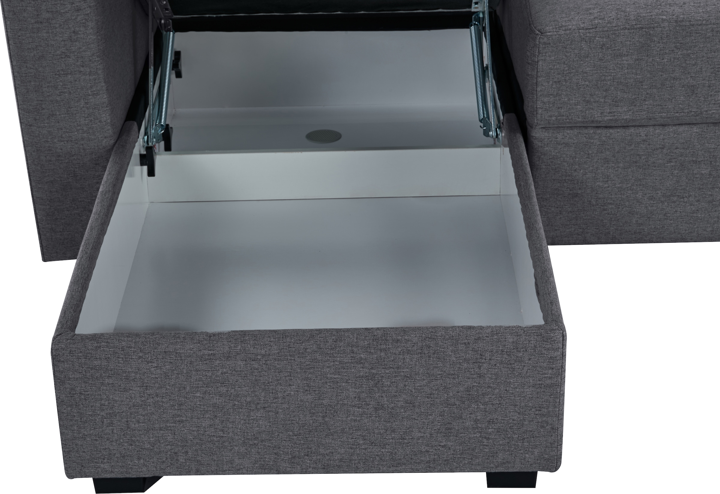 INOSIGN Ecksofa »KILLAM, 217 cm, L-Form, mit Schlaffunktion u. Bettkasten«, Recamiere rechts / links montierbar, in Cord und Webstoff