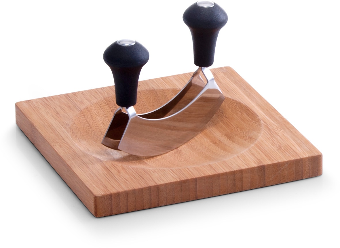 Zeller Present Kräuterschneidebrett »Bamboo« Edelstahl Wiegemesser inklusiv günstig online kaufen