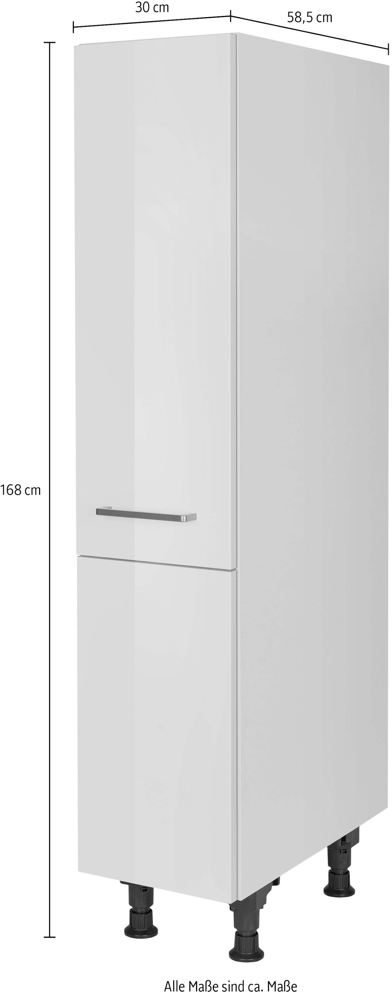 nobilia® Apothekerschrank »"Flash", mit 4 Einhängekörben, Breite 30 cm, Höhe 167,8 cm,«, vormontiert, Ein- und Auszugsdämpfung SoftStoppPro